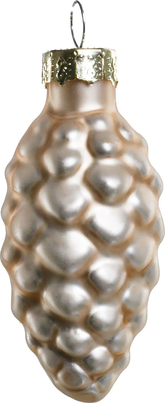 TrendLine Weihnachtskugeln Glas-Tannenzapfen 6 cm champagner 12 Stück
