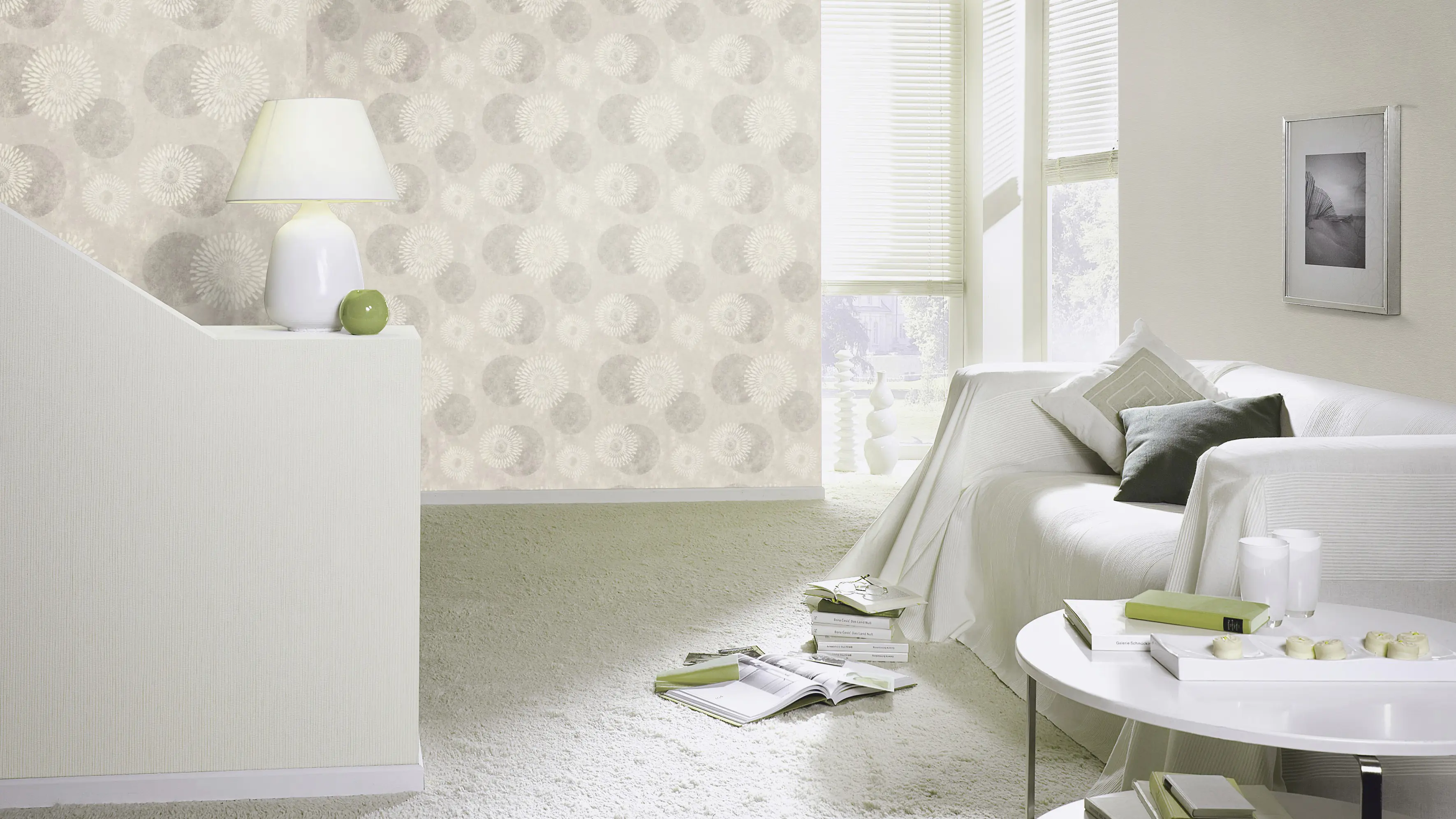 Rasch Vliestapete 651713 Kreise grau-beige 10,05 x 0,53 m 