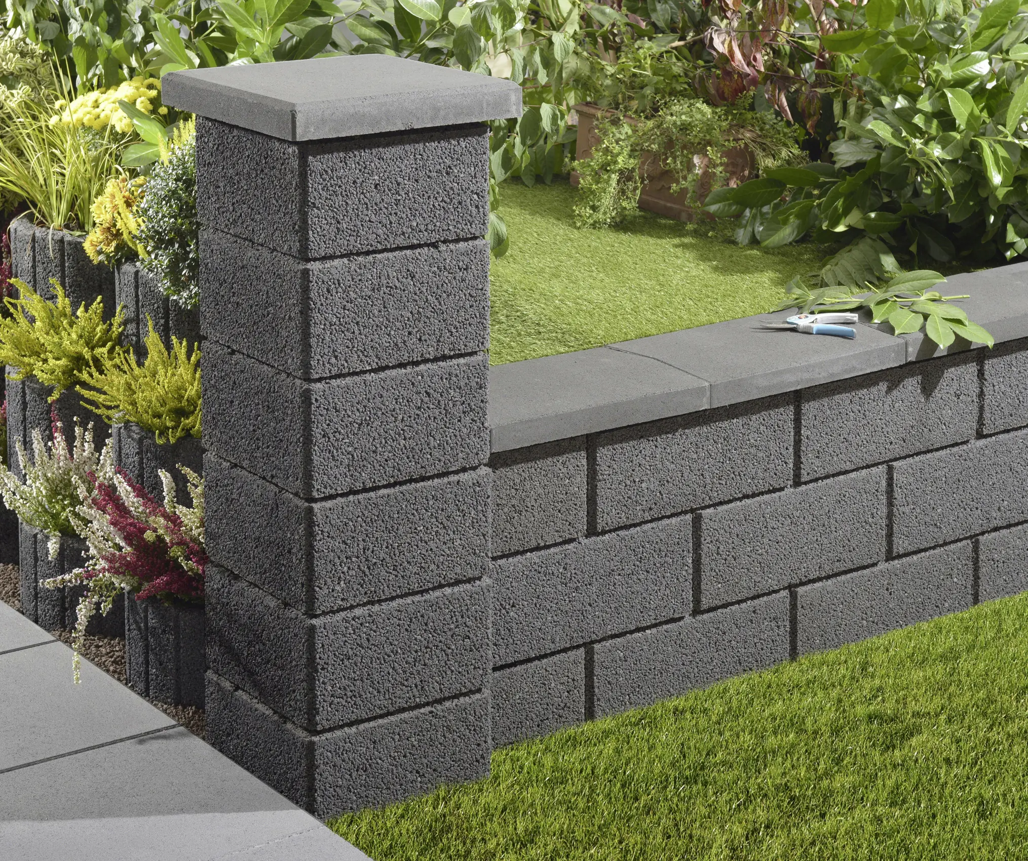 Kann Pfeilerabdeckung Garten 45 x 45 x 6 cm anthrazit