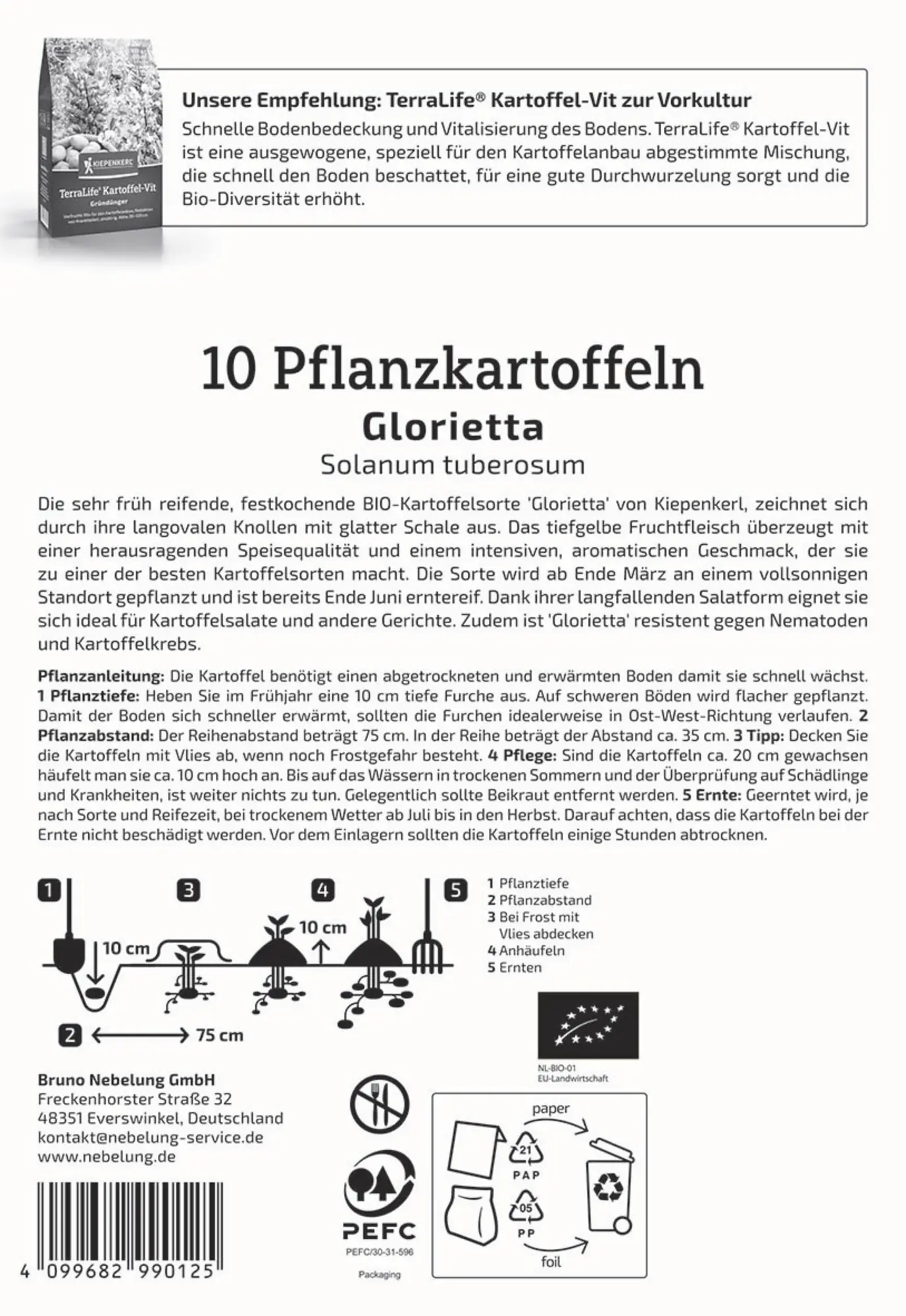 Kiepenkerl Bio Pflanzkartoffel Glorietta 10 Stück