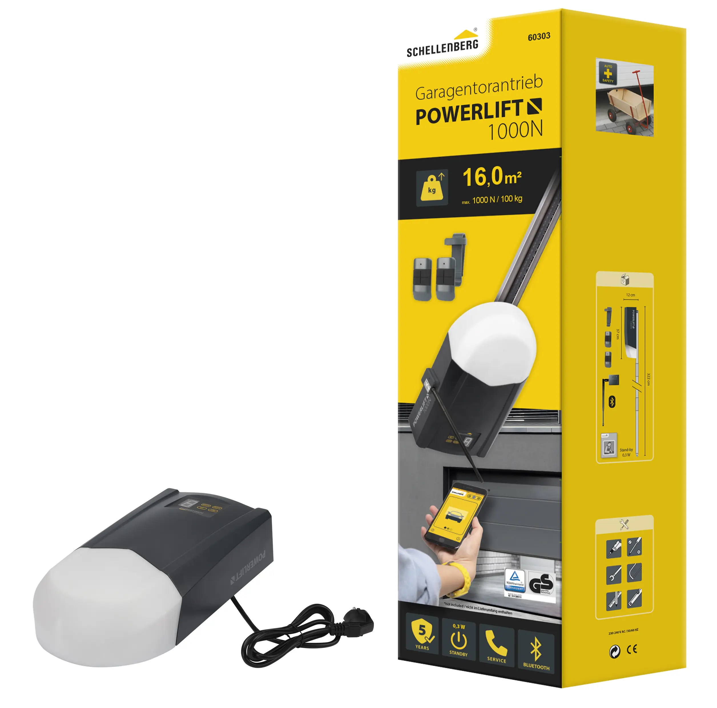 Schellenberg Garagentorantrieb Powerlift 1000 N inkl. 2 Handsender