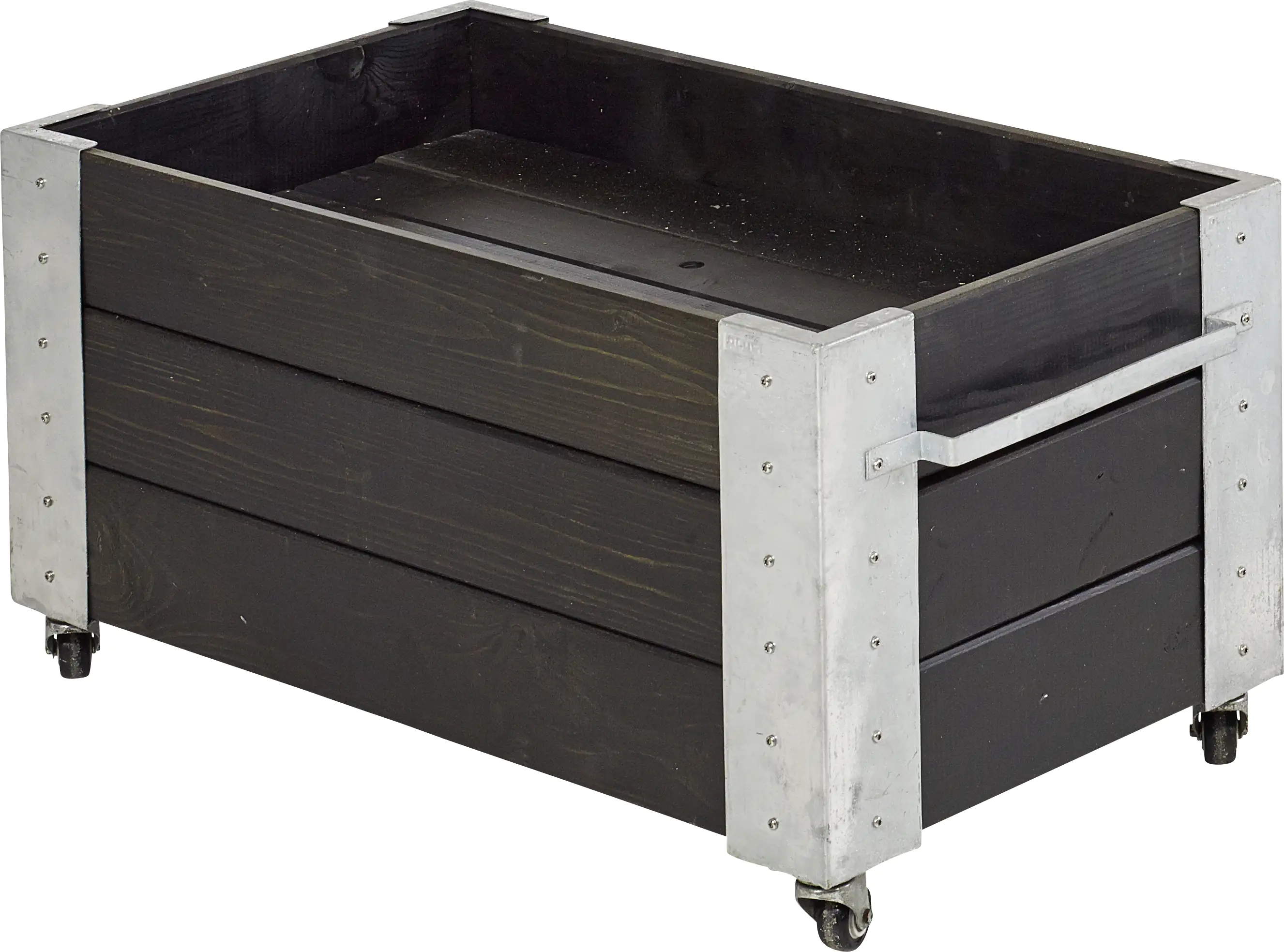 Plus Blumenkasten Cubic 87 x 50 x 47 cm schwarz mit Räder