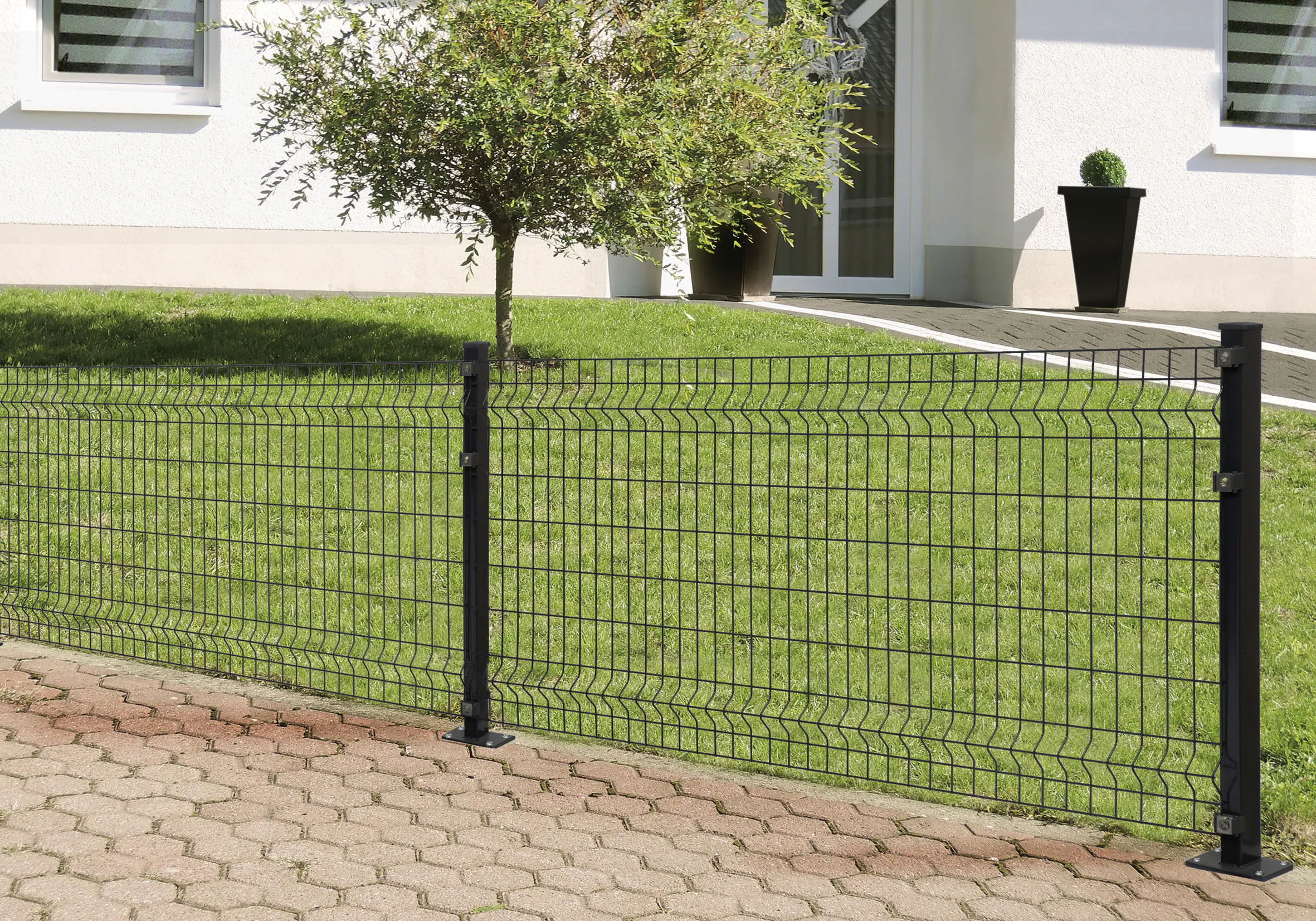 Floraworld Einstabmatten-Zaun Standard 3D 200 x 80 cm anthrazit