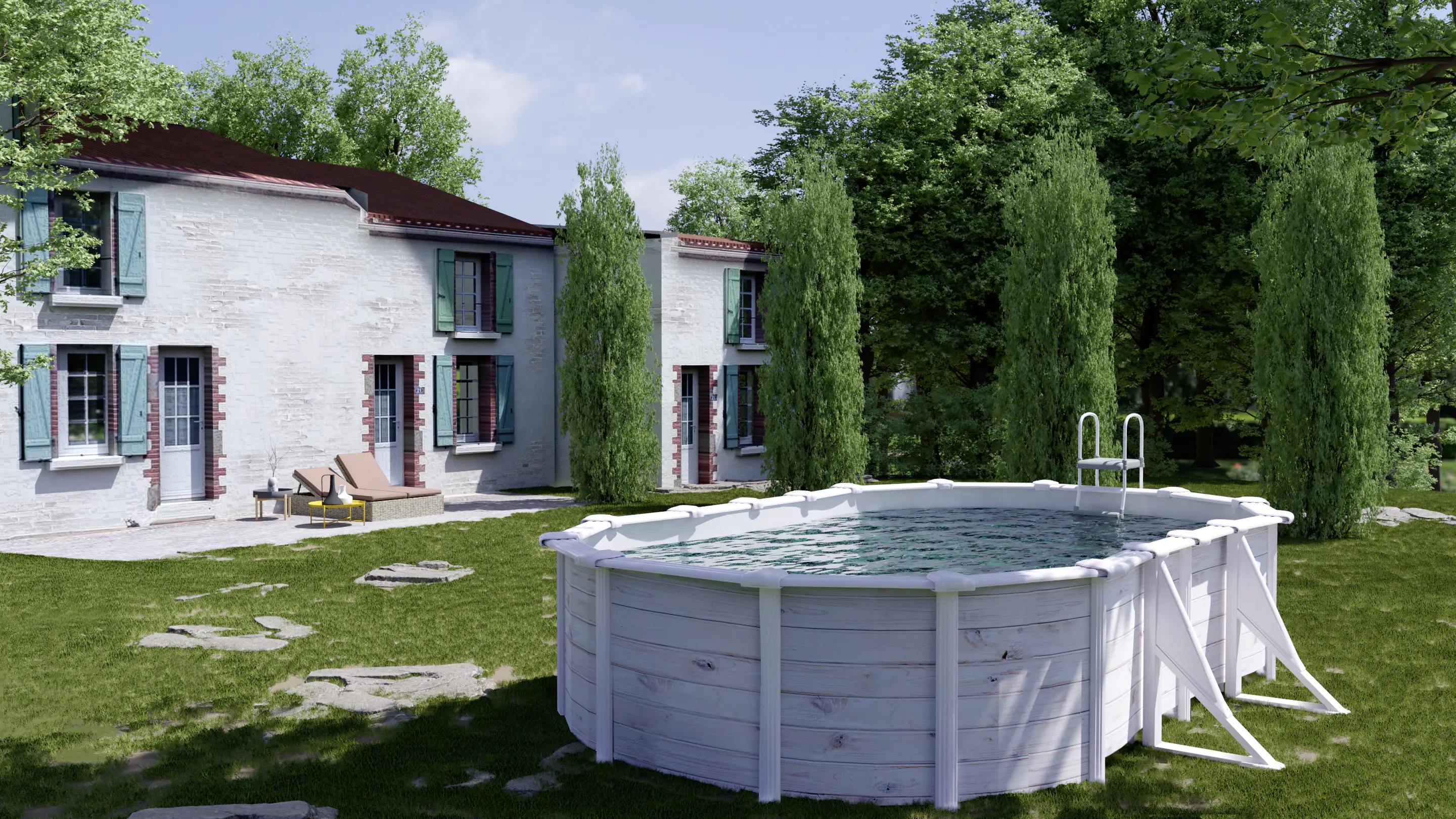 Gre Stahlwandpool oval mit Nordicoptik 500 x 300 x 132 cm