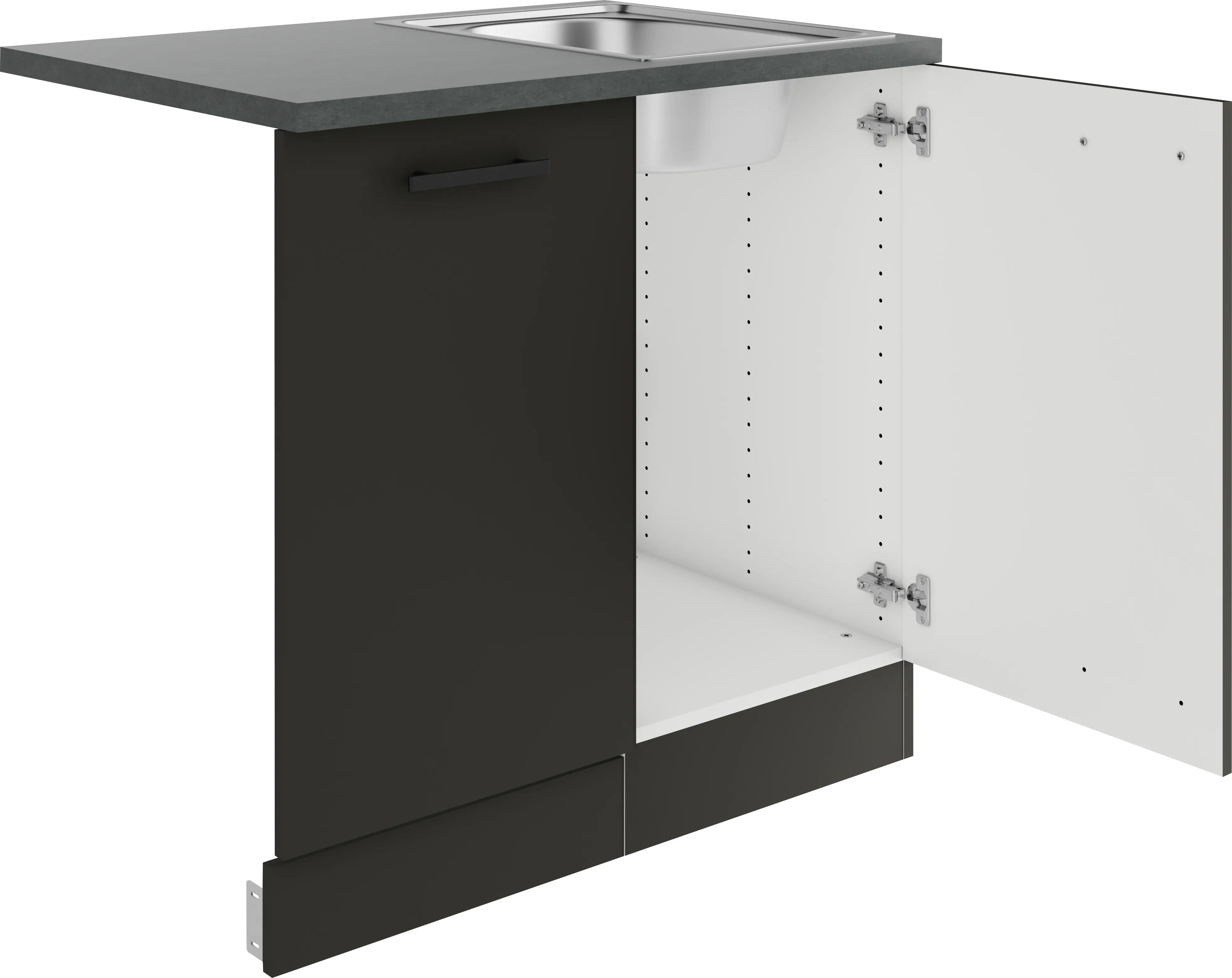 Optifit Spüle mit Unterschrank-Set Madrid 420 anthrazit matt 90 cm