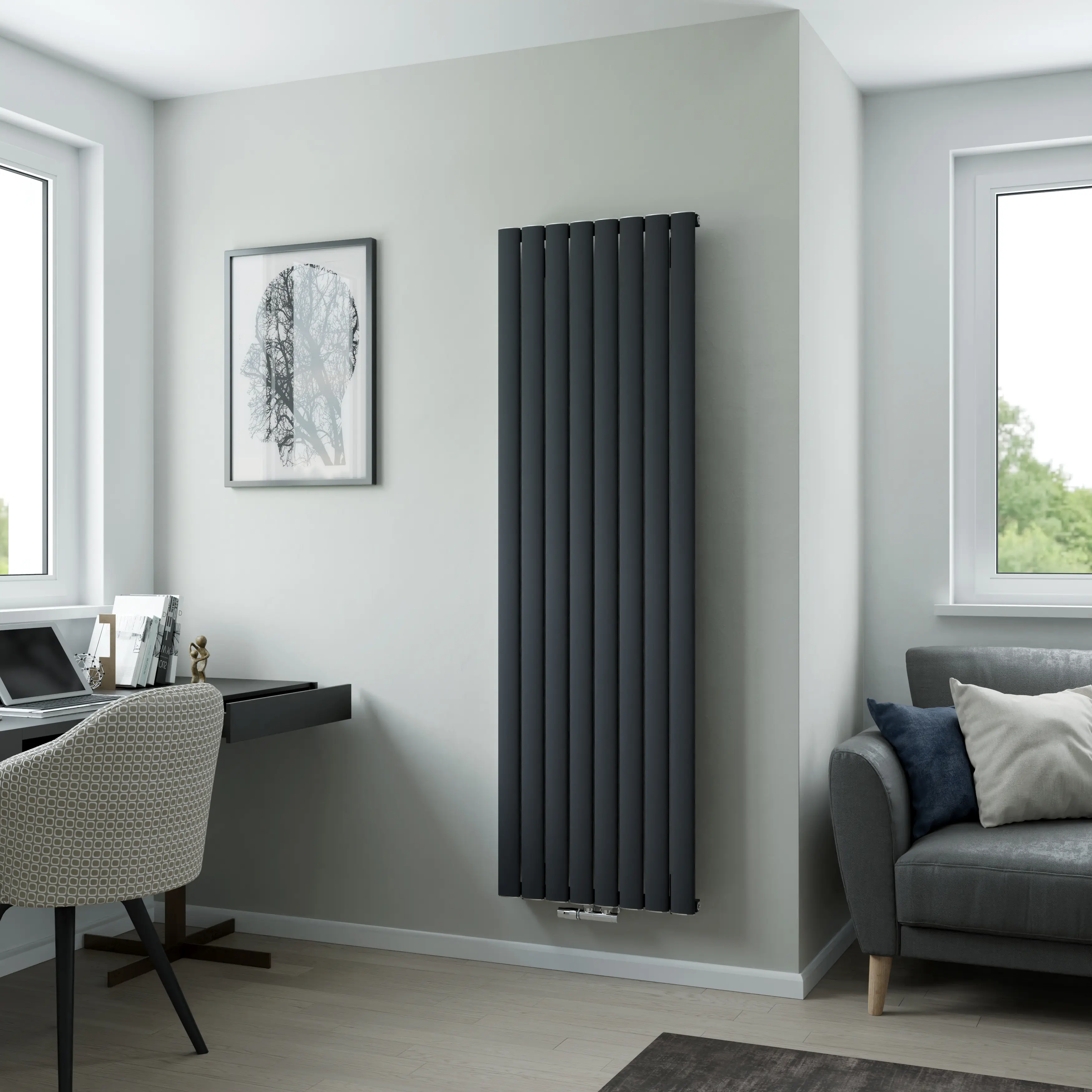 Ximax Design-Heizkörper Novus 180 x 55,5 cm 1303 Watt anthrazit Struktur