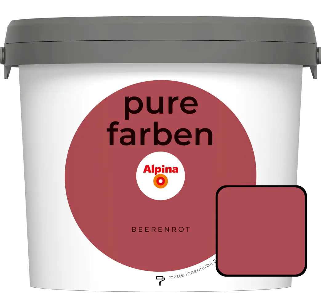 Alpina Pure Farben Wandfarbe beerenrot 2,5 L