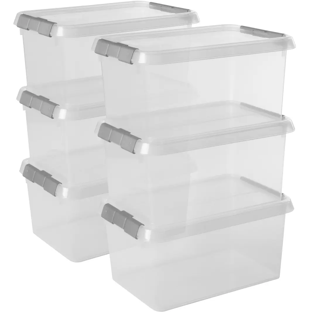 Sunware Aufbewahrungsbox Comfort-Line mit Deckel 30 x 20 cm 6 L transparent 6er Set