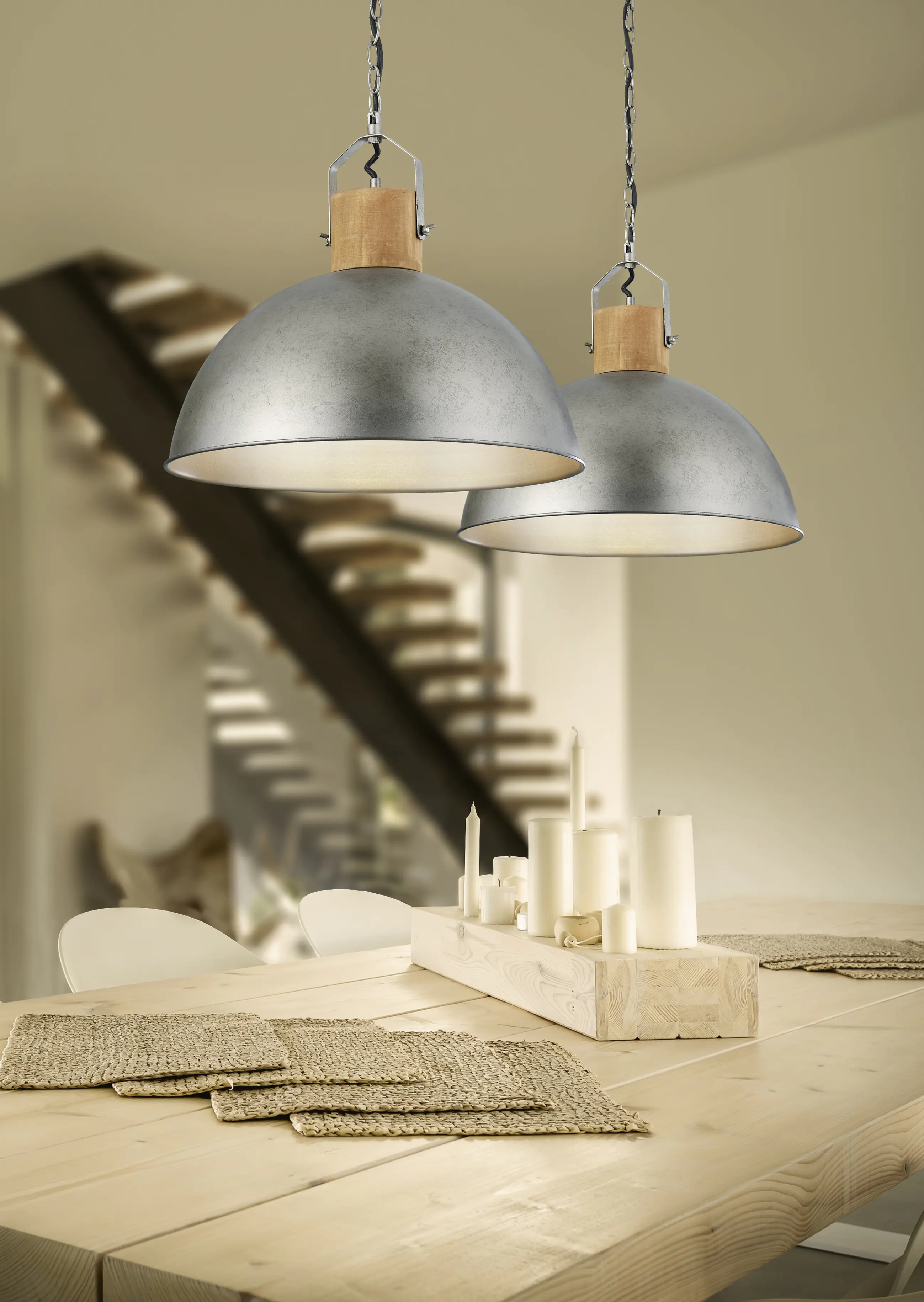 Trio Leuchten Pendelleuchte Delhi nickel antik