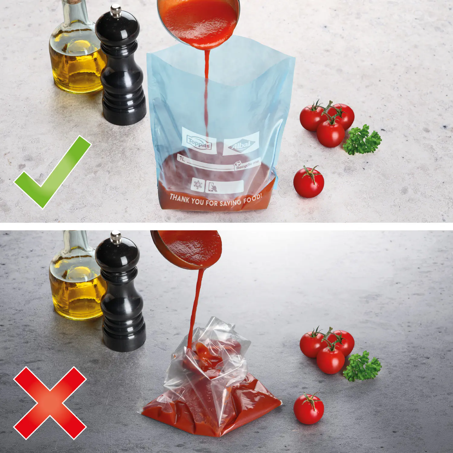 Toppits Gefrierbeutel 1 L, 40 Stück