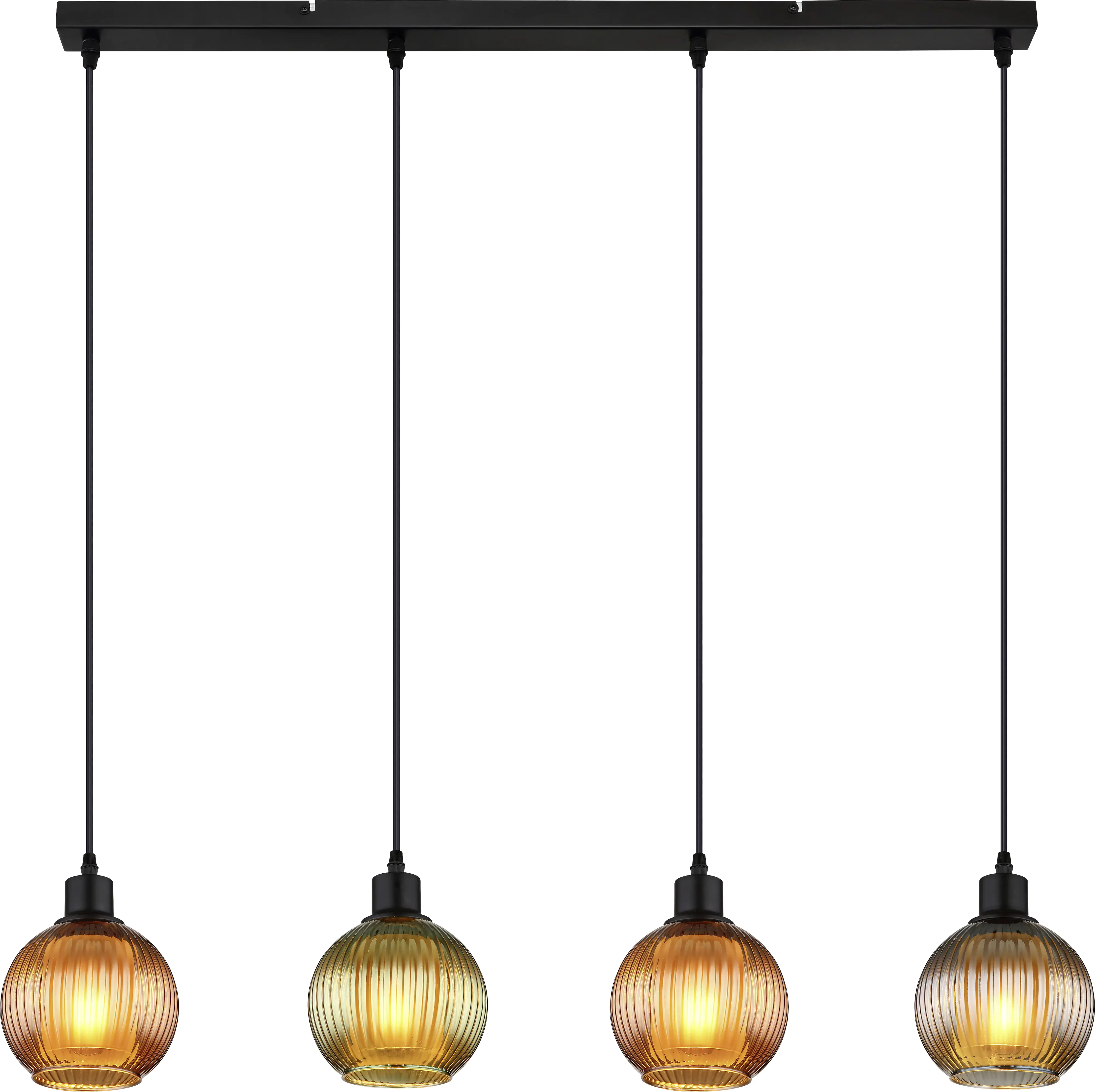 Globo 4er Hängeleuchte Zumba schwarz 90 x 15 x 120 cm E27