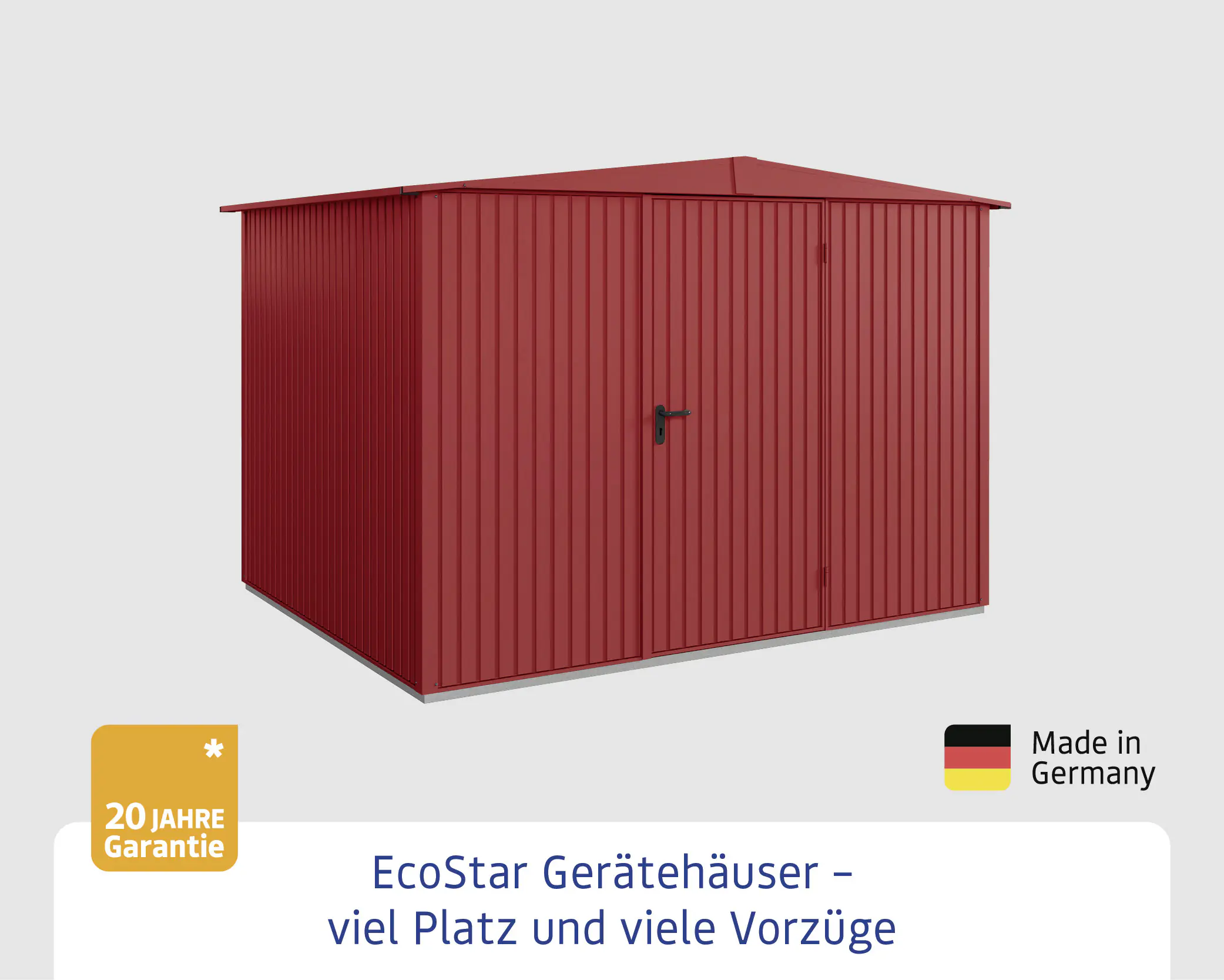 EcoStar Gerätehaus Trend-S Typ 3 323,6 x 247,7 x 219,4 cm purpurrot