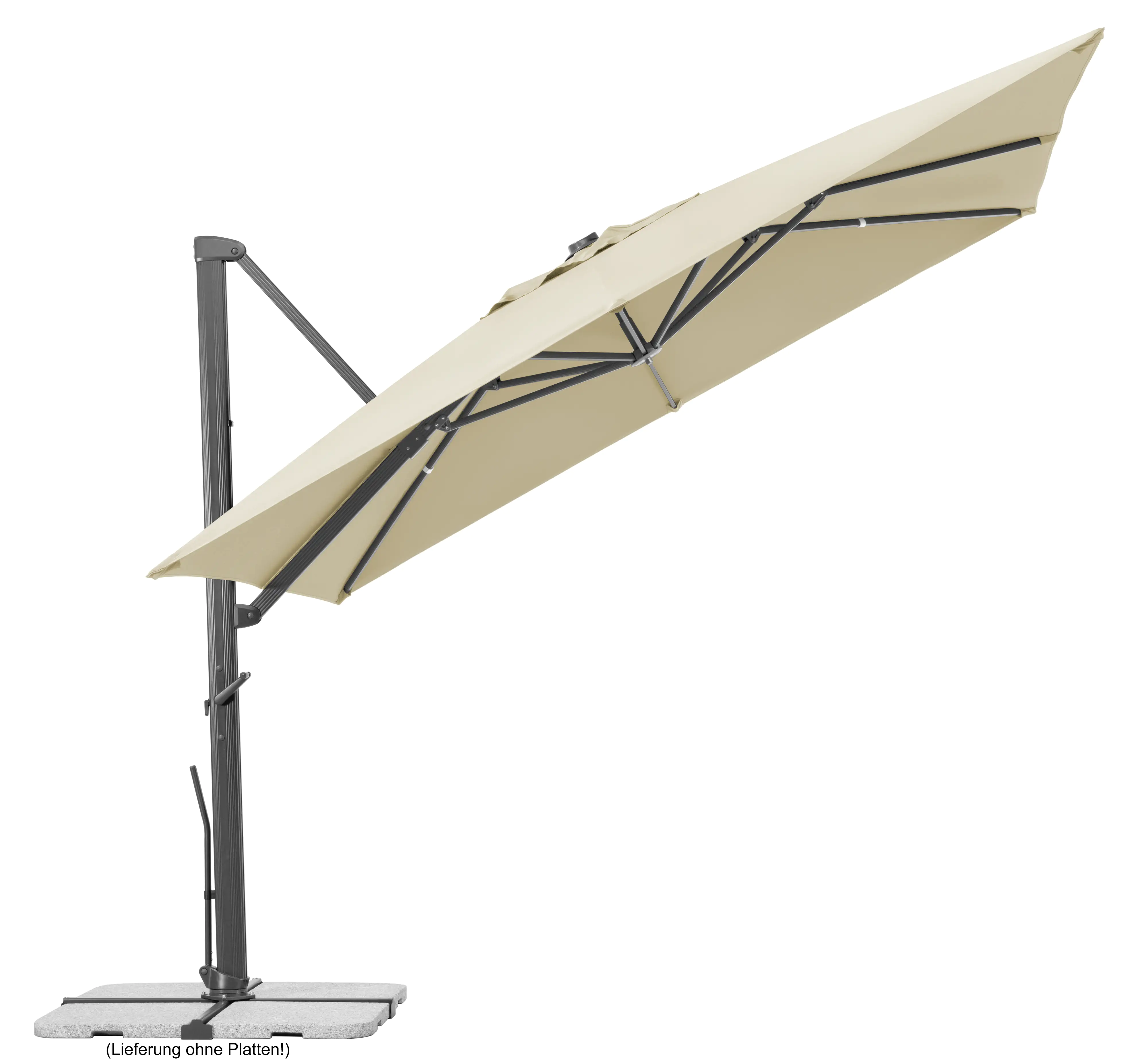 Schneider Ampelschirm Rhodos Smart natur 300 x 300 cm inkl. Sonnenschirmhülle