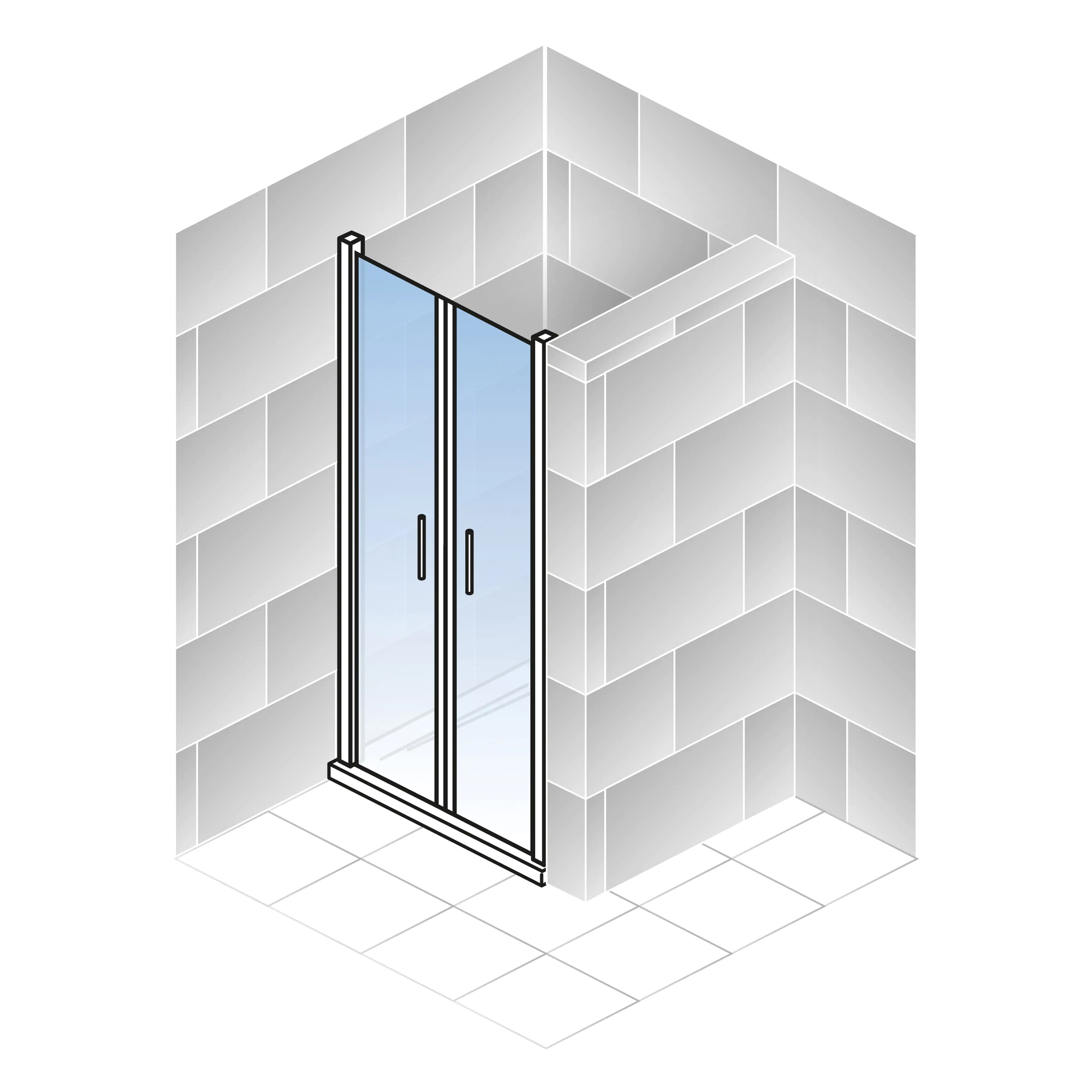 Schulte Pendeltür Seitenwand 79,2-81,2 x 200 cm Alexa Style 2.0