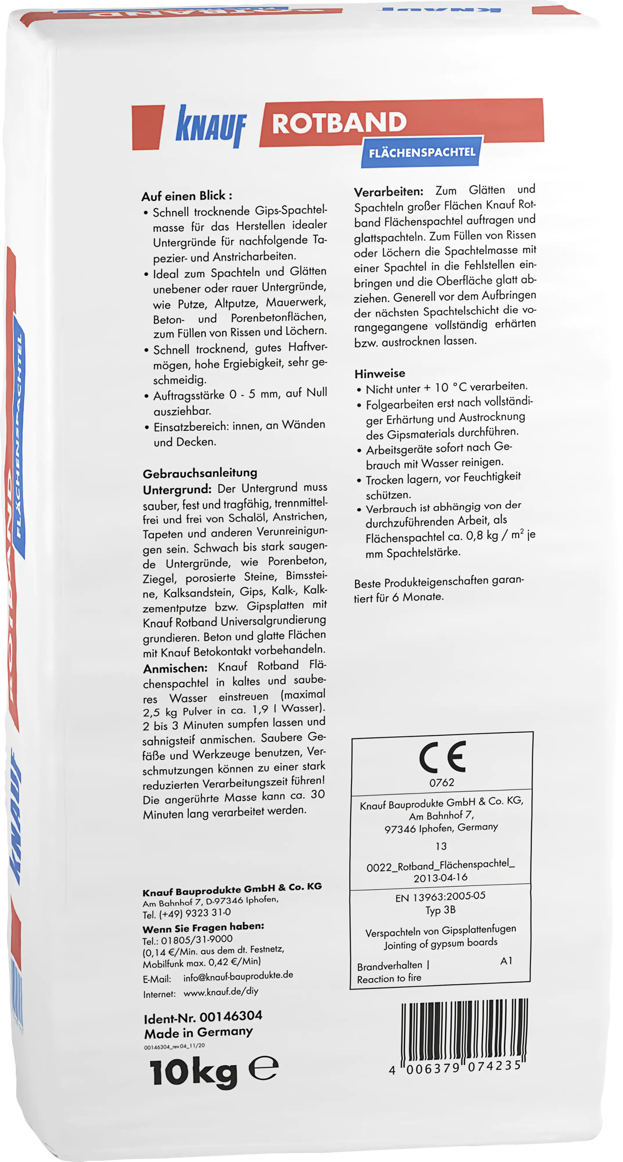 Knauf Rotband Flächenspachtel 10 kg