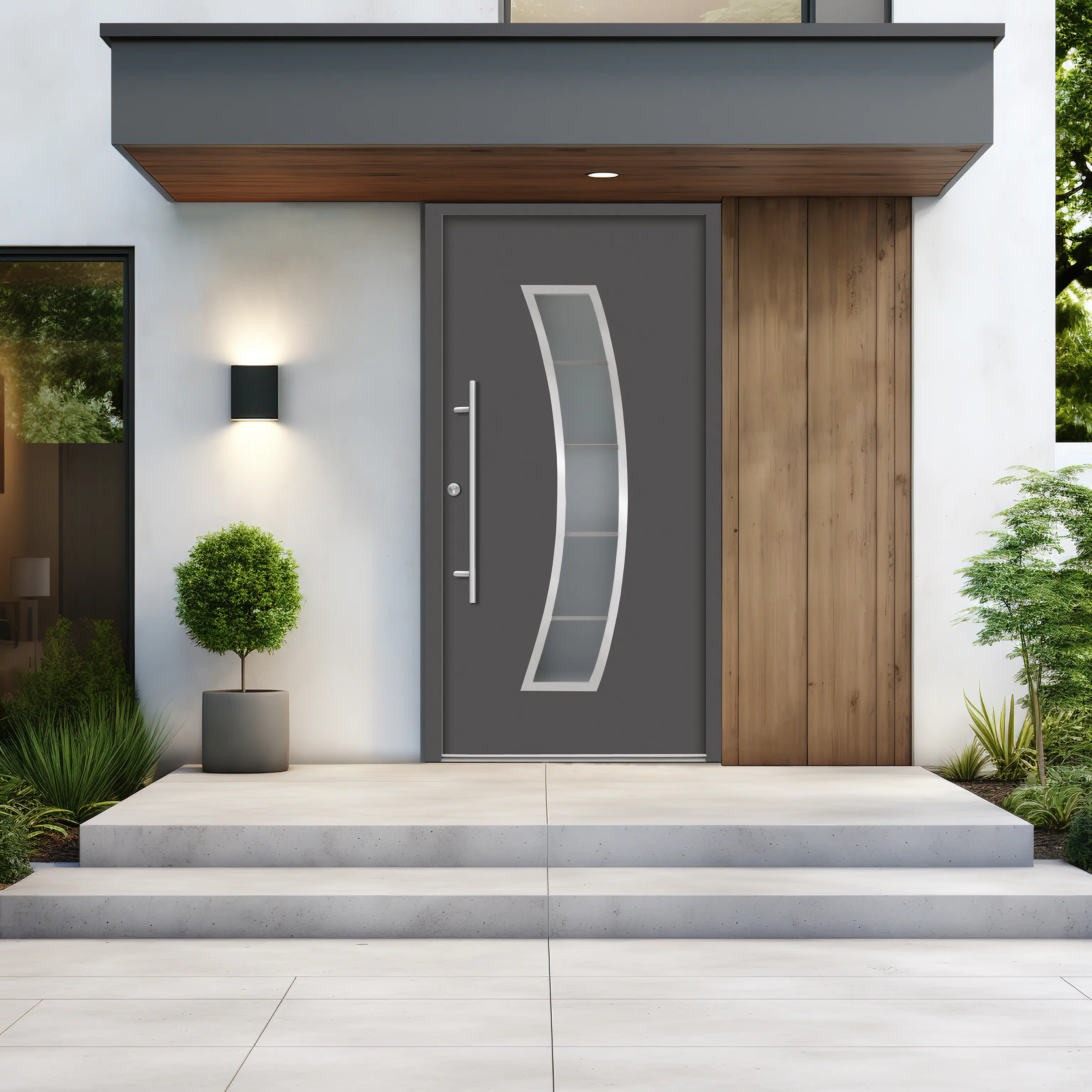 Splendoor Haustür Passivedoor Premium P14 Anthrazit DIN Links 100 x 210 cm