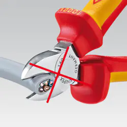 Knipex Kabelschere 165 mm VDE verchromt, Mehrkomponenten-Hülle