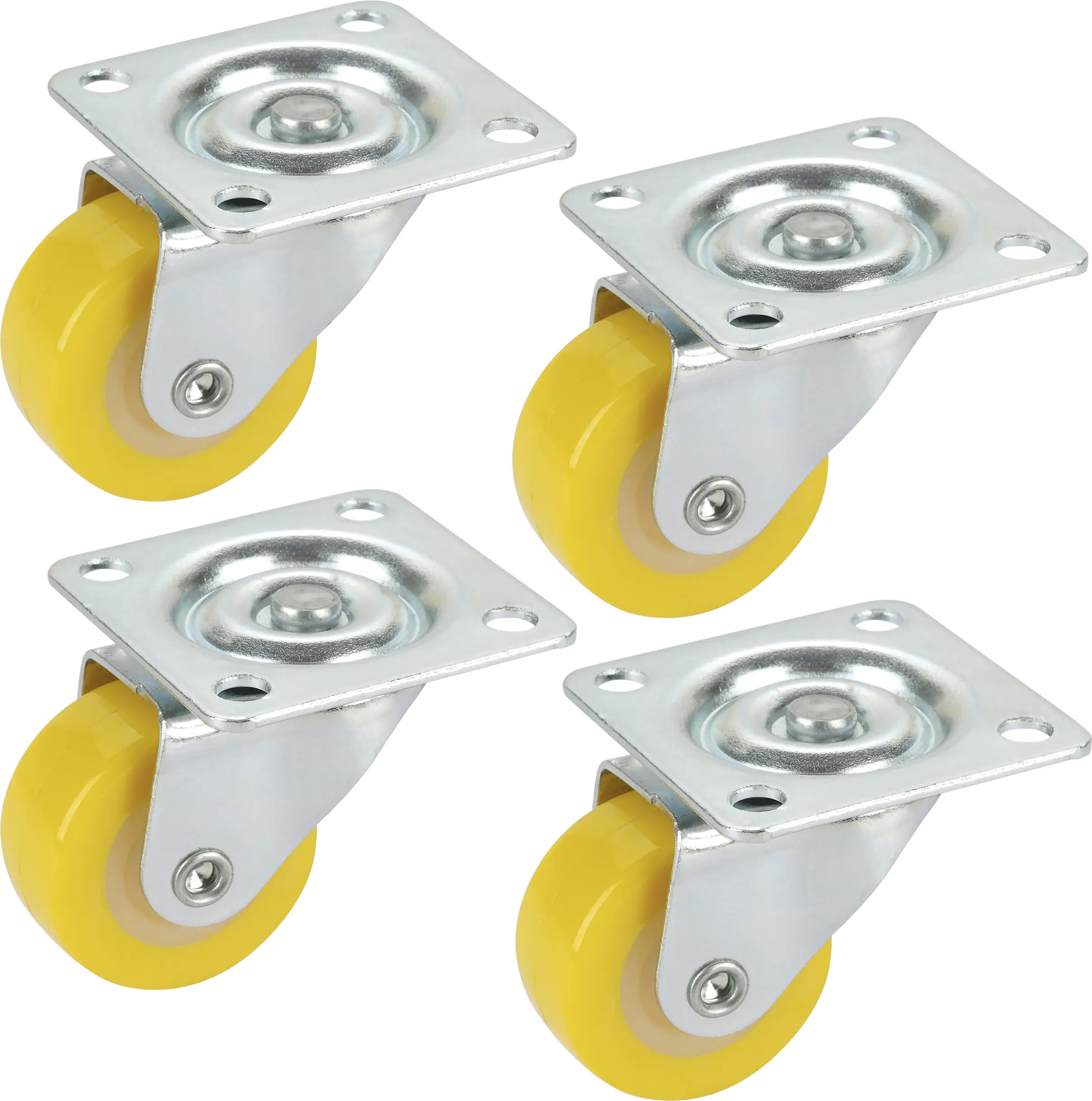 Möbel-Lenkrollen 30 x 14 mm Tragkr. 60 kg 4er Pack gelb