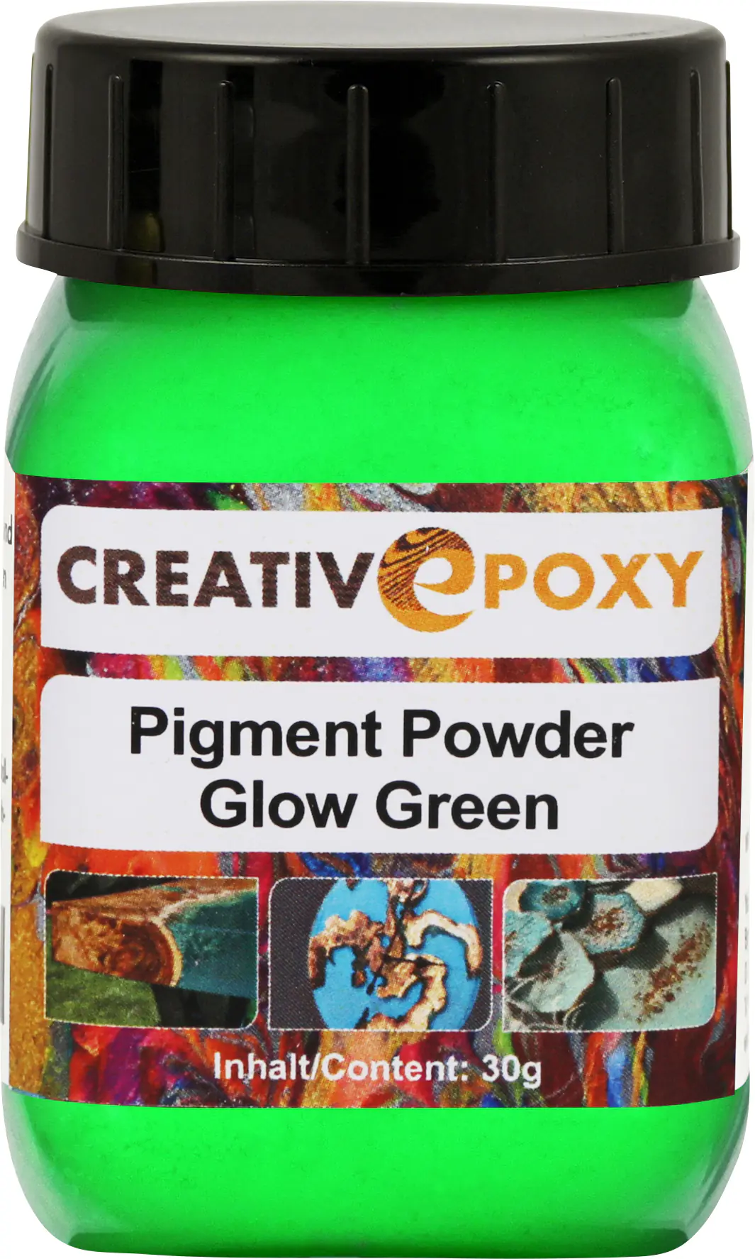 Pigment Pulver Glow Green 30 g Blacklight, Neon, tagleuchtend