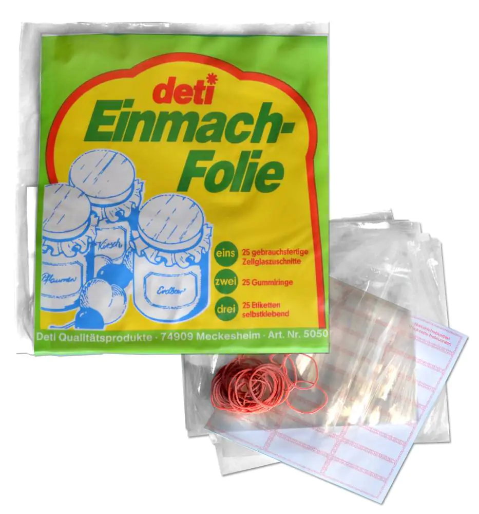 Vina Einmachfolie mit Zellglasfolie 25 Stück