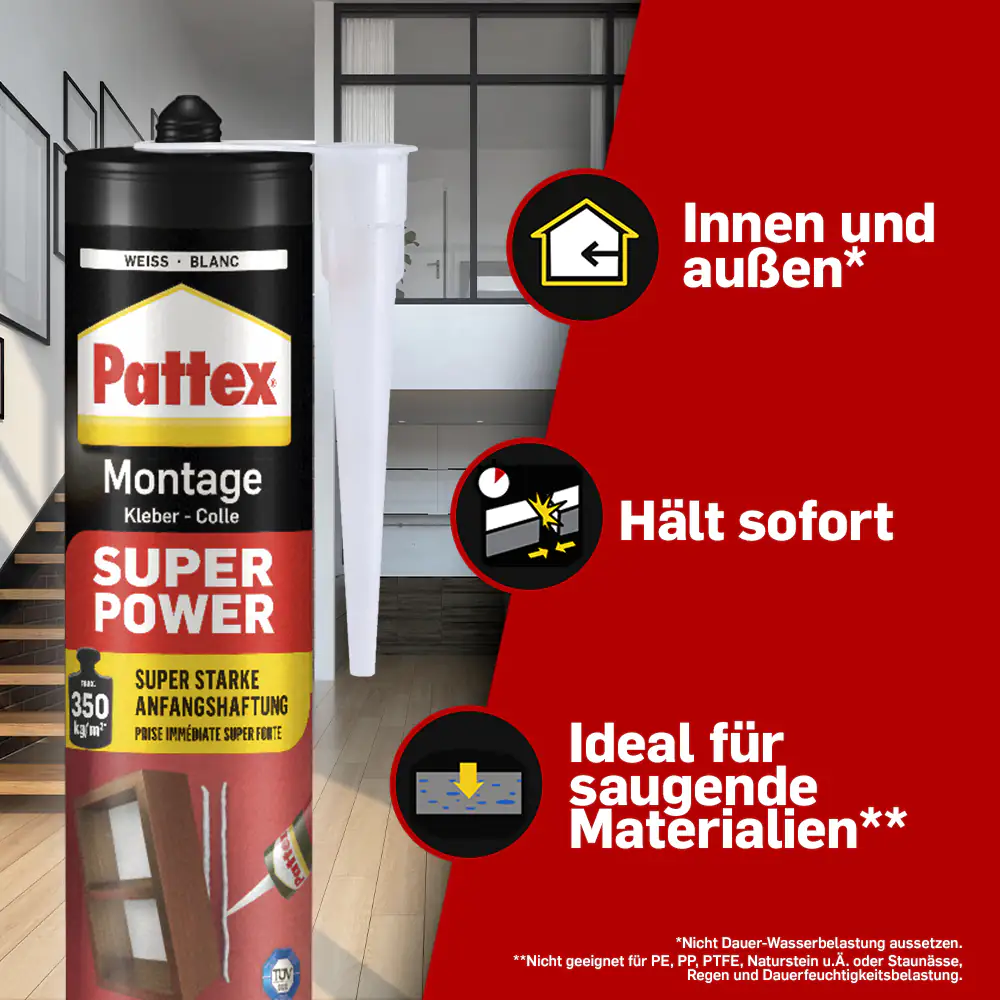 Pattex Montagekleber Super Power 370 g weiß