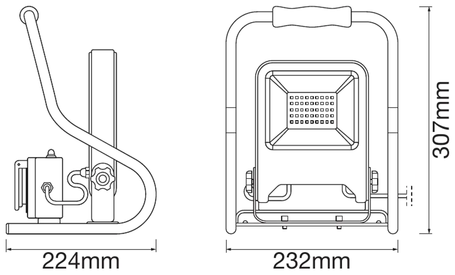 Ledvance LED Stahler R-Stand inkl. Mehrfachsteckdose, max. 3000 Watt
