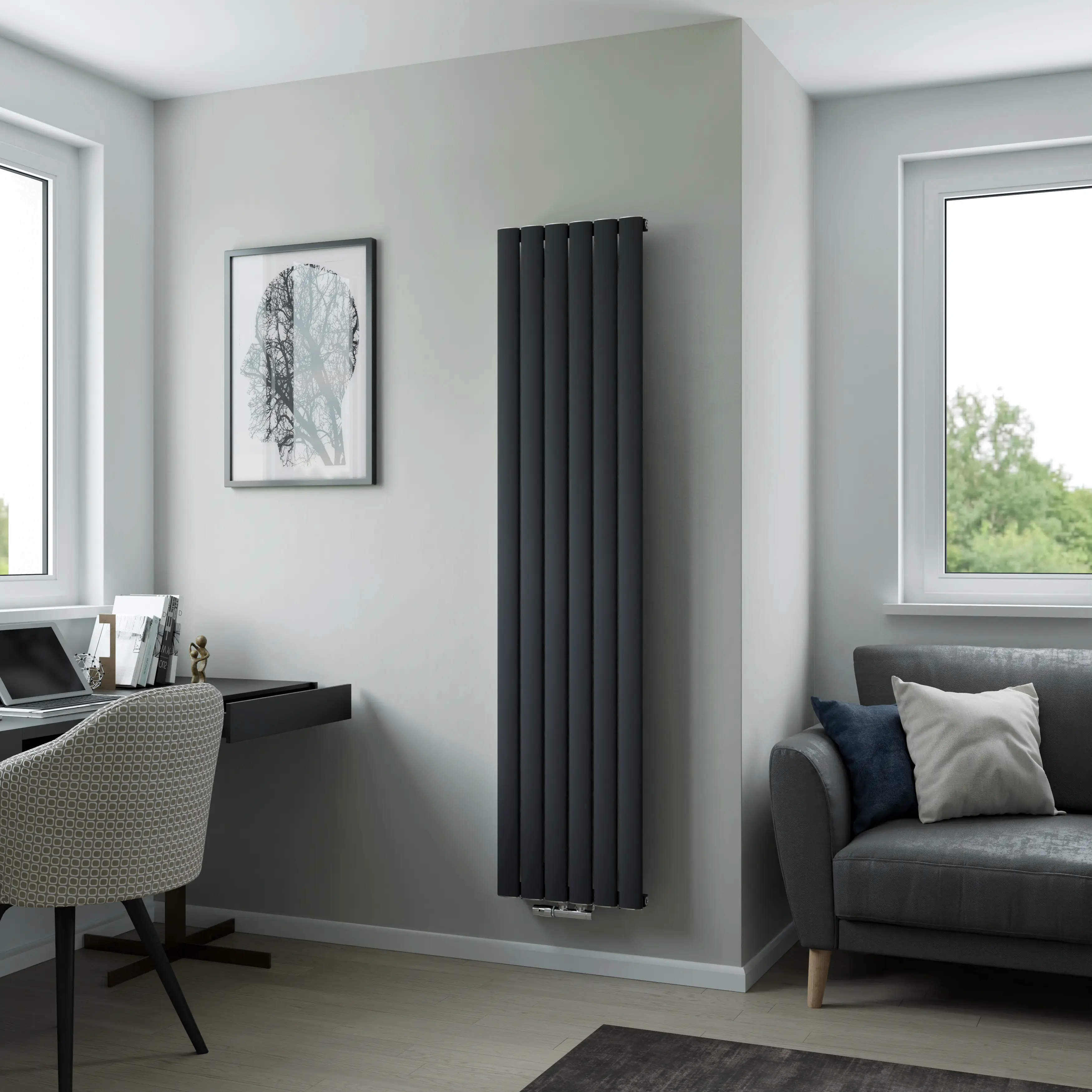 Ximax Design-Heizkörper Novus 180 x 41,5 cm 977 Watt anthrazit Struktur