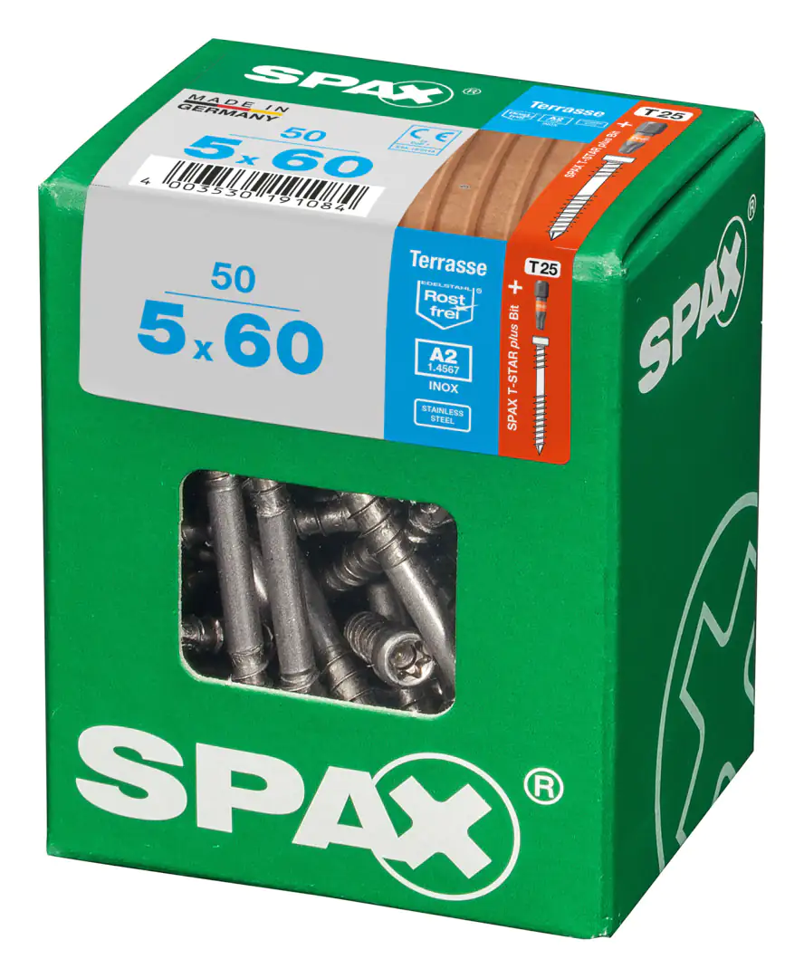 Spax Terrassenschrauben 5.0 x 60 mm TX 25 - 50 Stk.