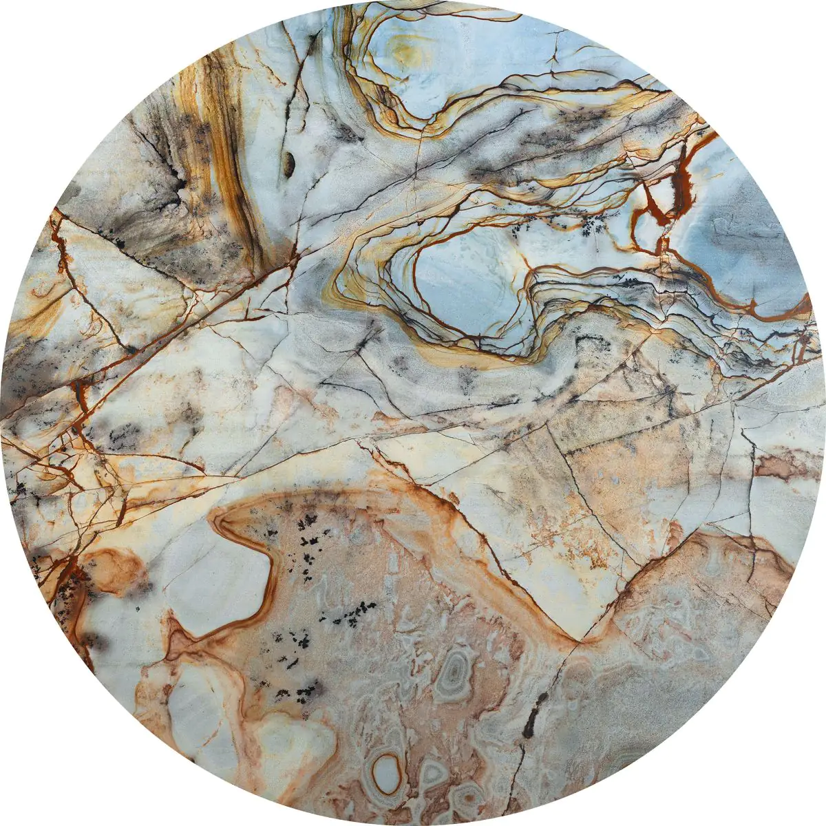 Komar Vlies Fototapete Dot Marble Sphere Ø 125 cm, selbstklebend