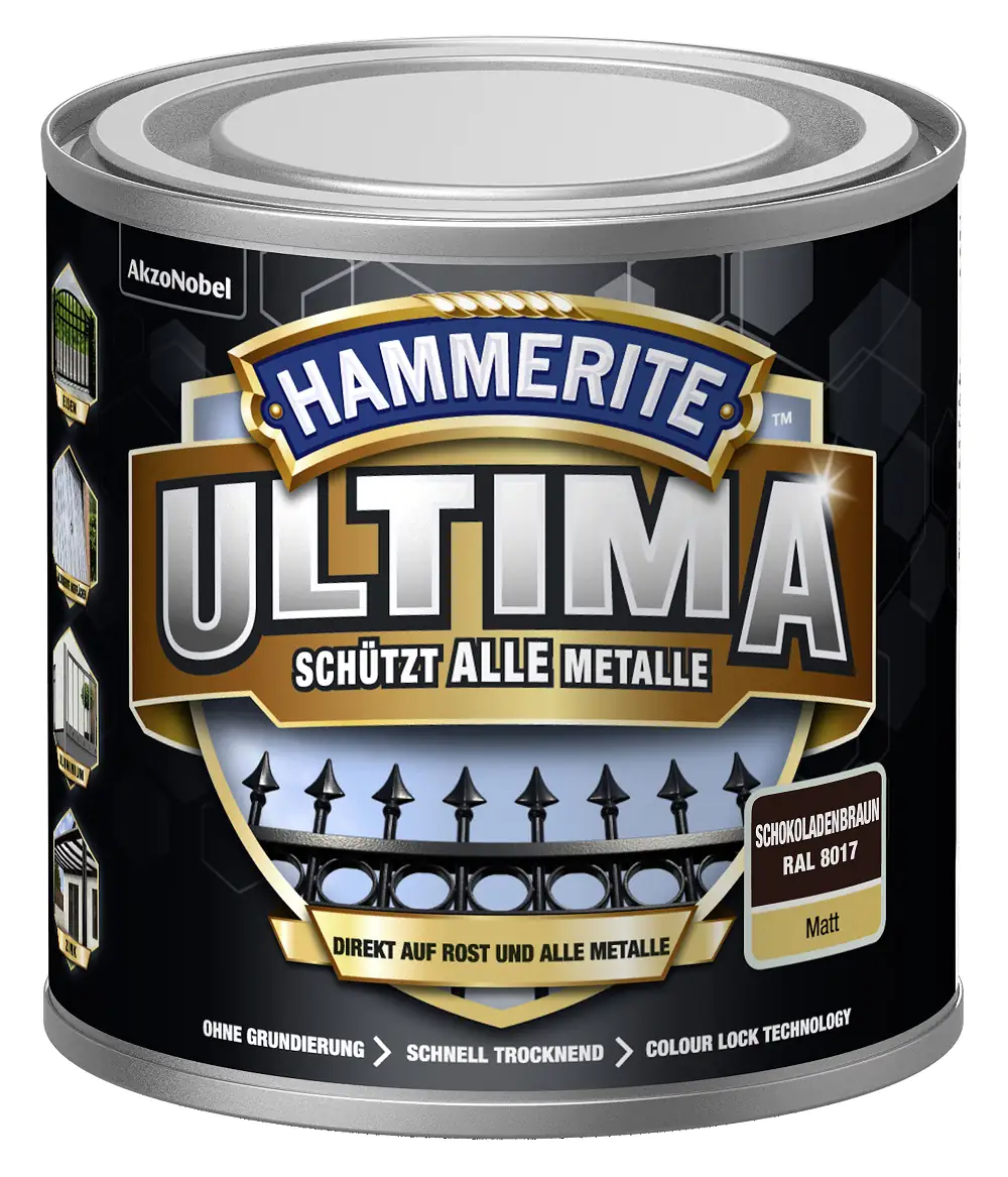 Hammerite Metallschutzlack ULTIMA matt schokoladenbraun RAL 8017 250 ml
