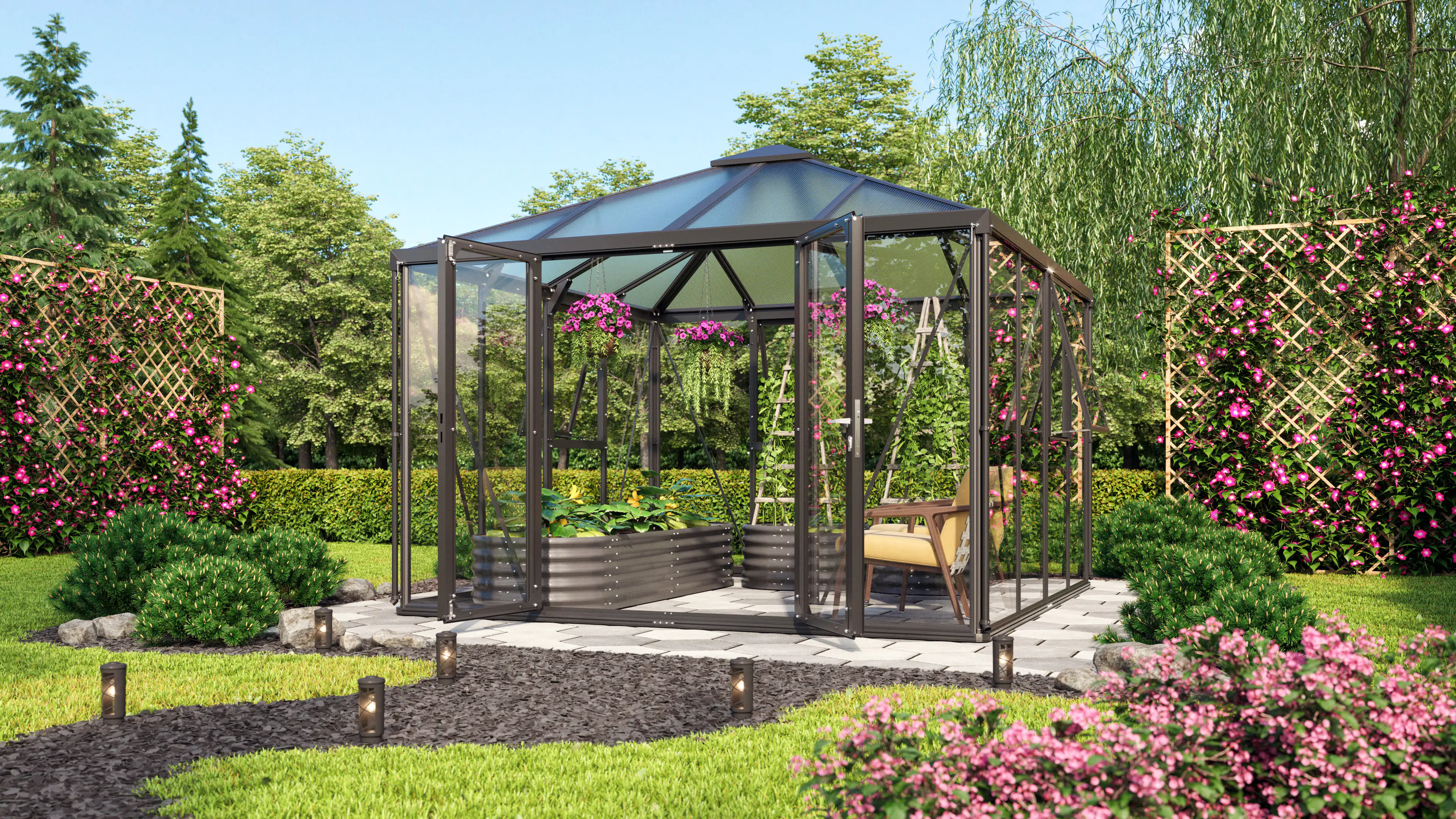 Vitavia Premium-Gewächshaus Minos 10200 317 x 322 cm 3 mm ESG