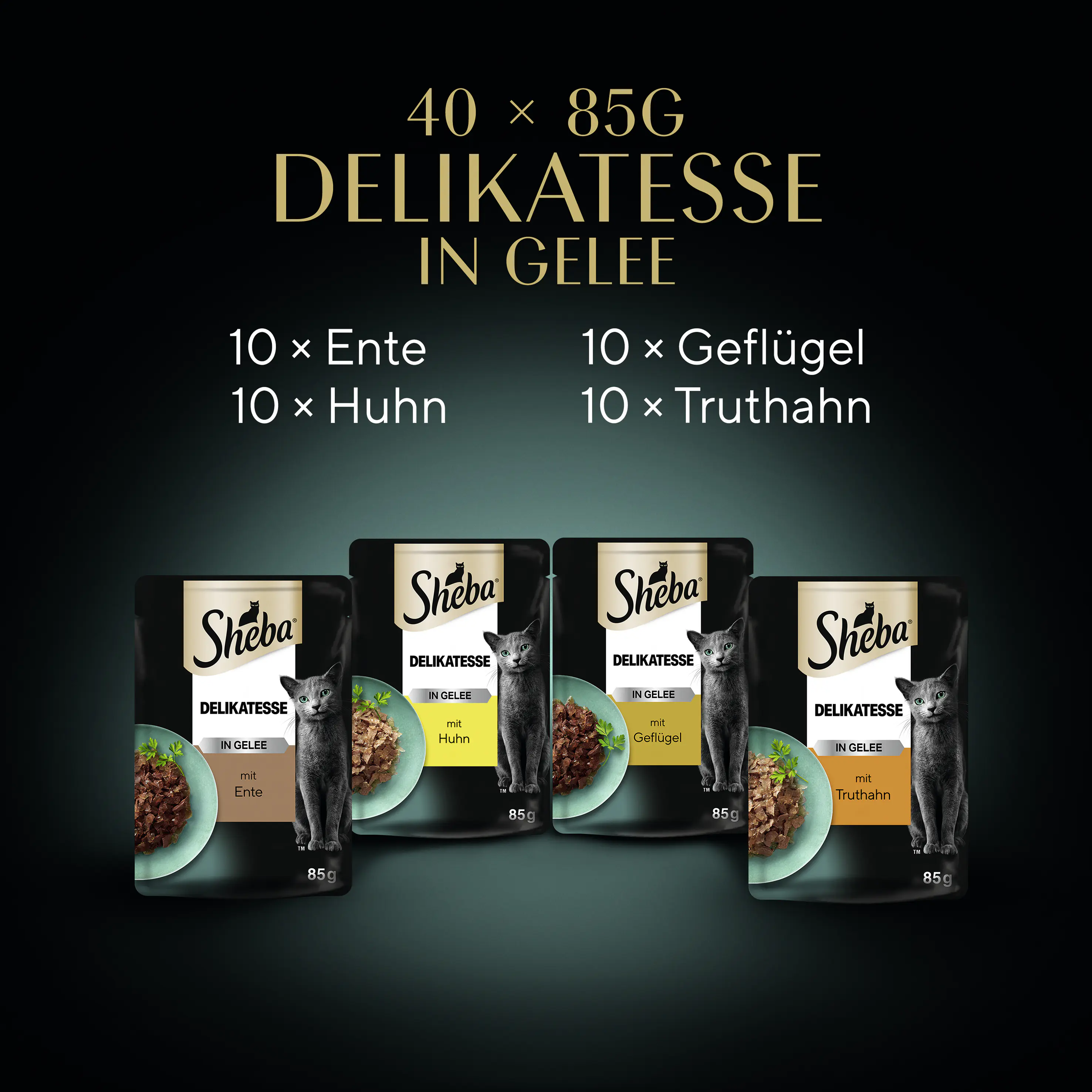 Sheba Delikatesse Multipack Portionsbeutel Geflügel Variation in Gelee