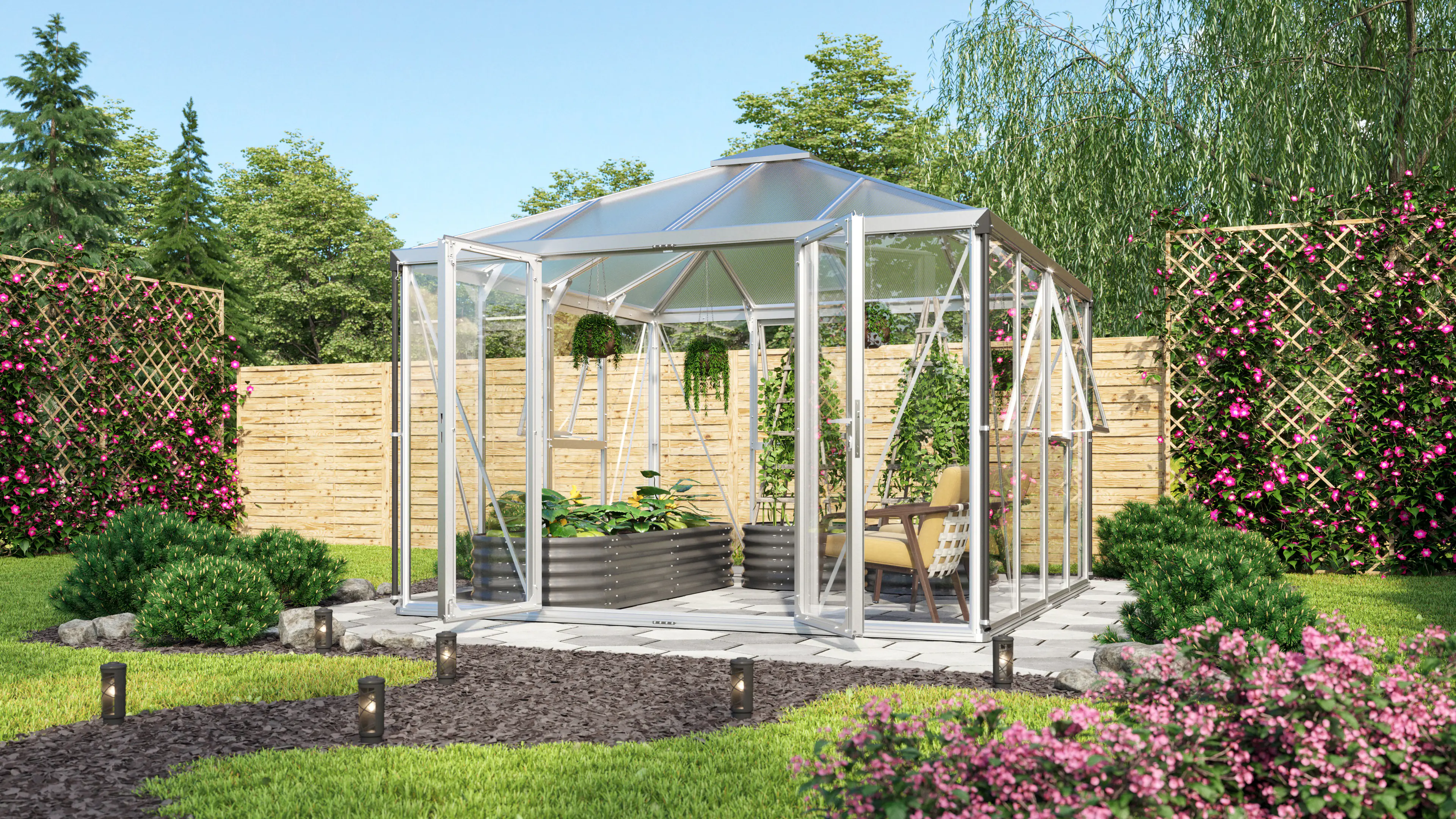 Vitavia Premium-Gewächshaus Minos 10200 317 x 322 cm 3 mm ESG