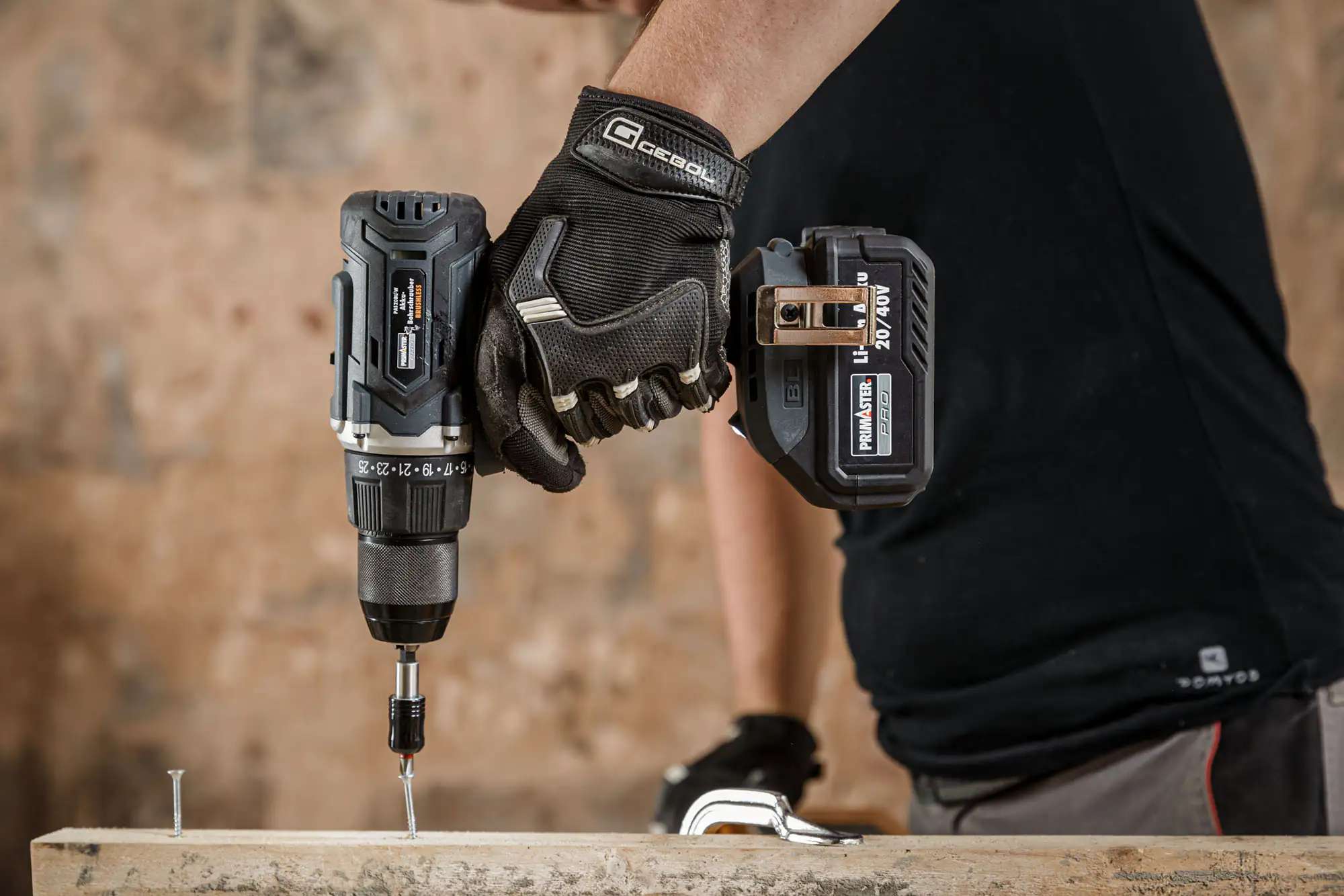 Primaster Pro Akku-Bohrschrauber PAS20BL-W 20 V mit 2 Akkus und Ladegerät
