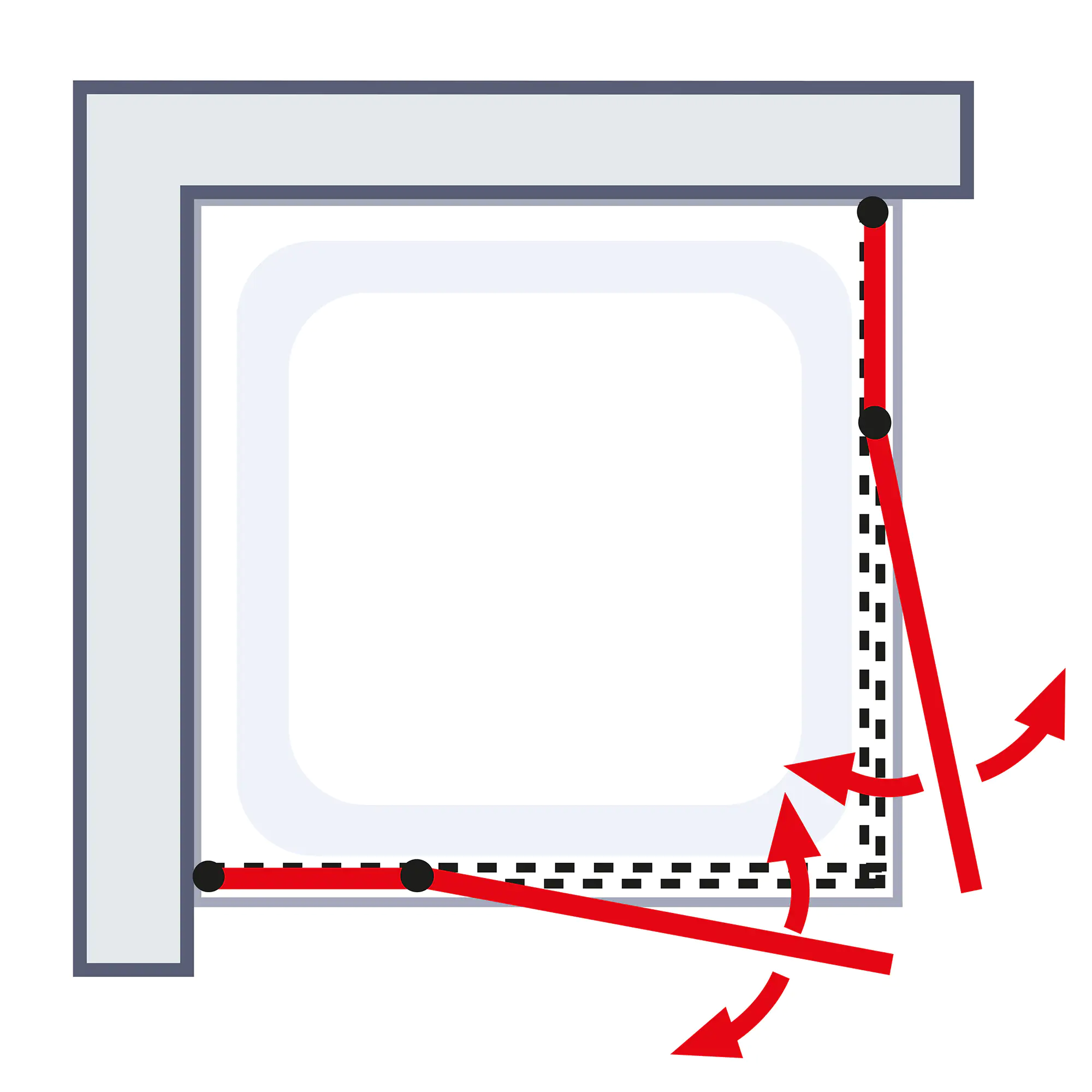 Schulte Eckeinstieg Drehtür 80 x 80 x 192 cm Alexa Style 2.0