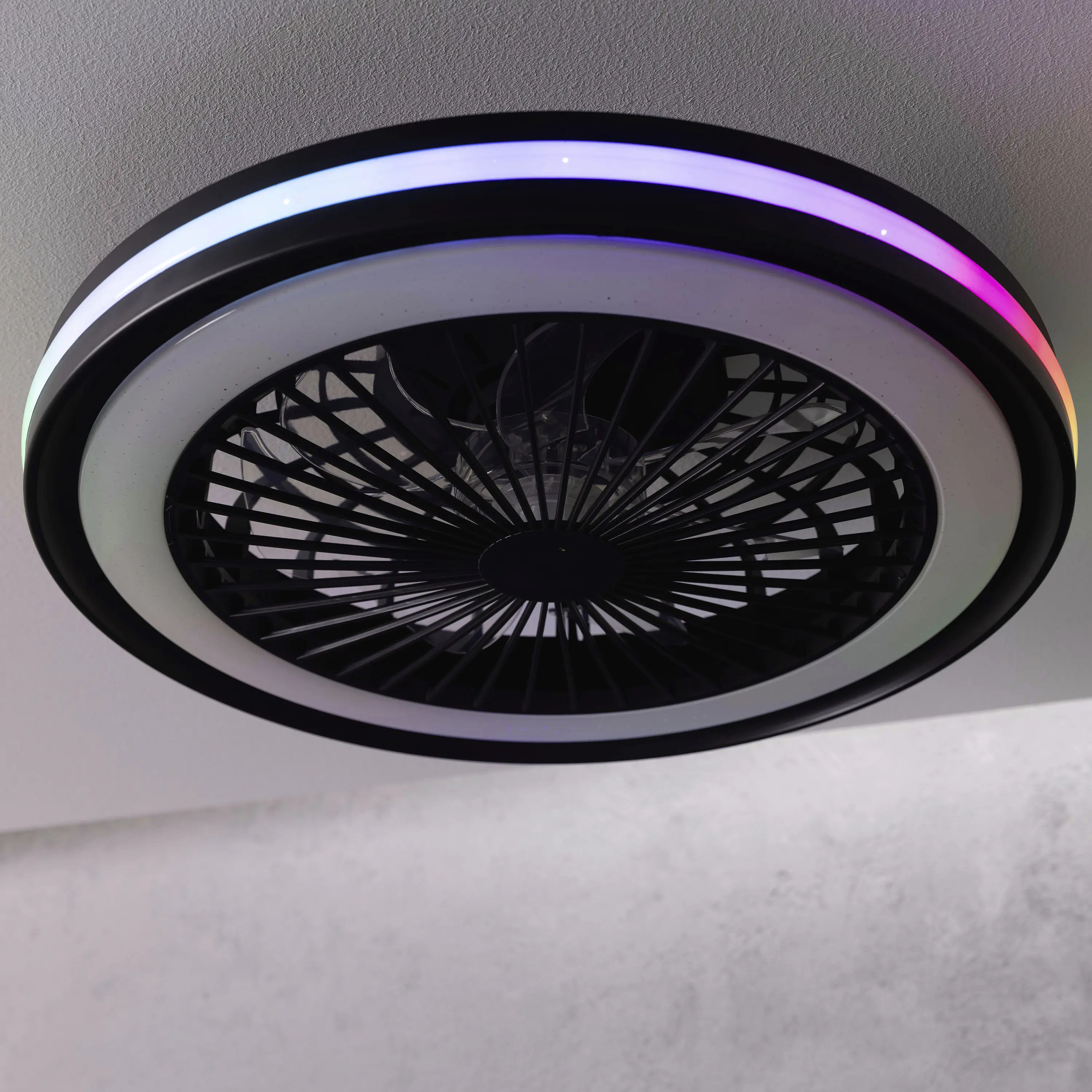 Brilliant LED Deckenventilator Palmero Ø 46,5 cm 40 W schwarz