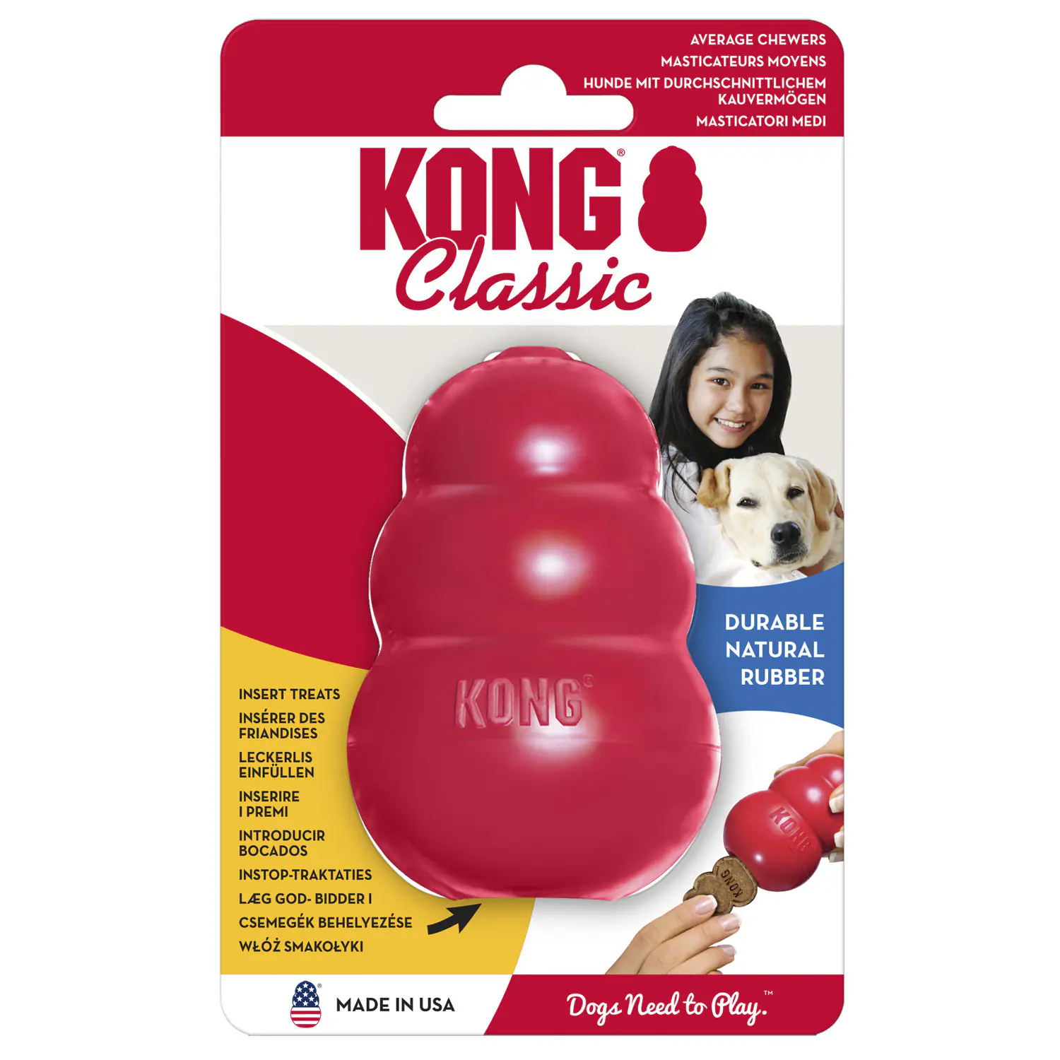 Kong Hundespielzeug Classic 13 cm rot