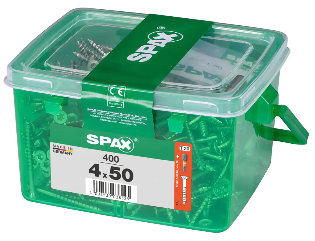 Spax Universalschrauben 4.0 x 50 mm TX 20 Senkkopf - 400 Stk.