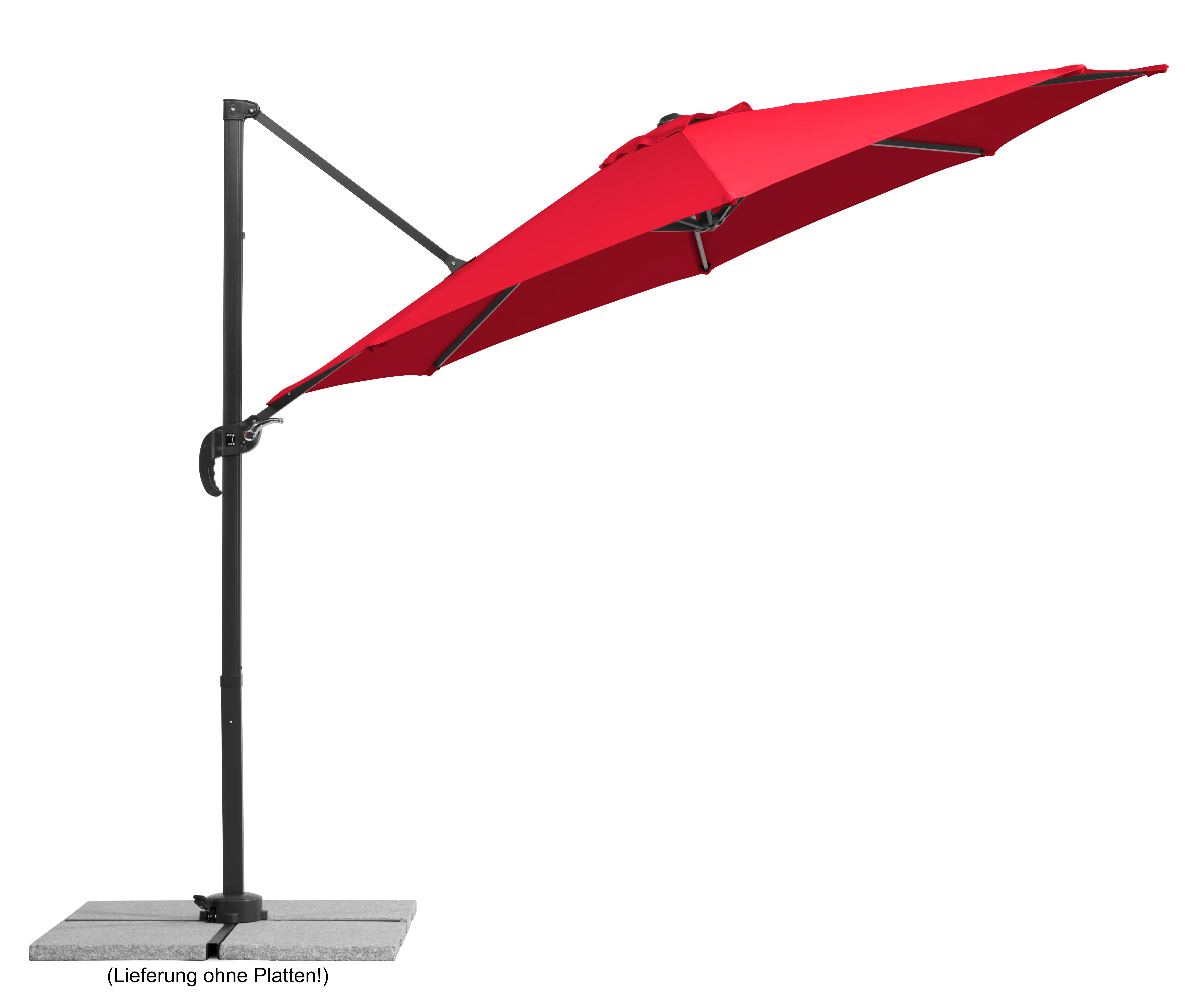 Schneider Ampelschirm Rhodos Junior rot Ø 300 cm inkl. Sonnenschirmhülle