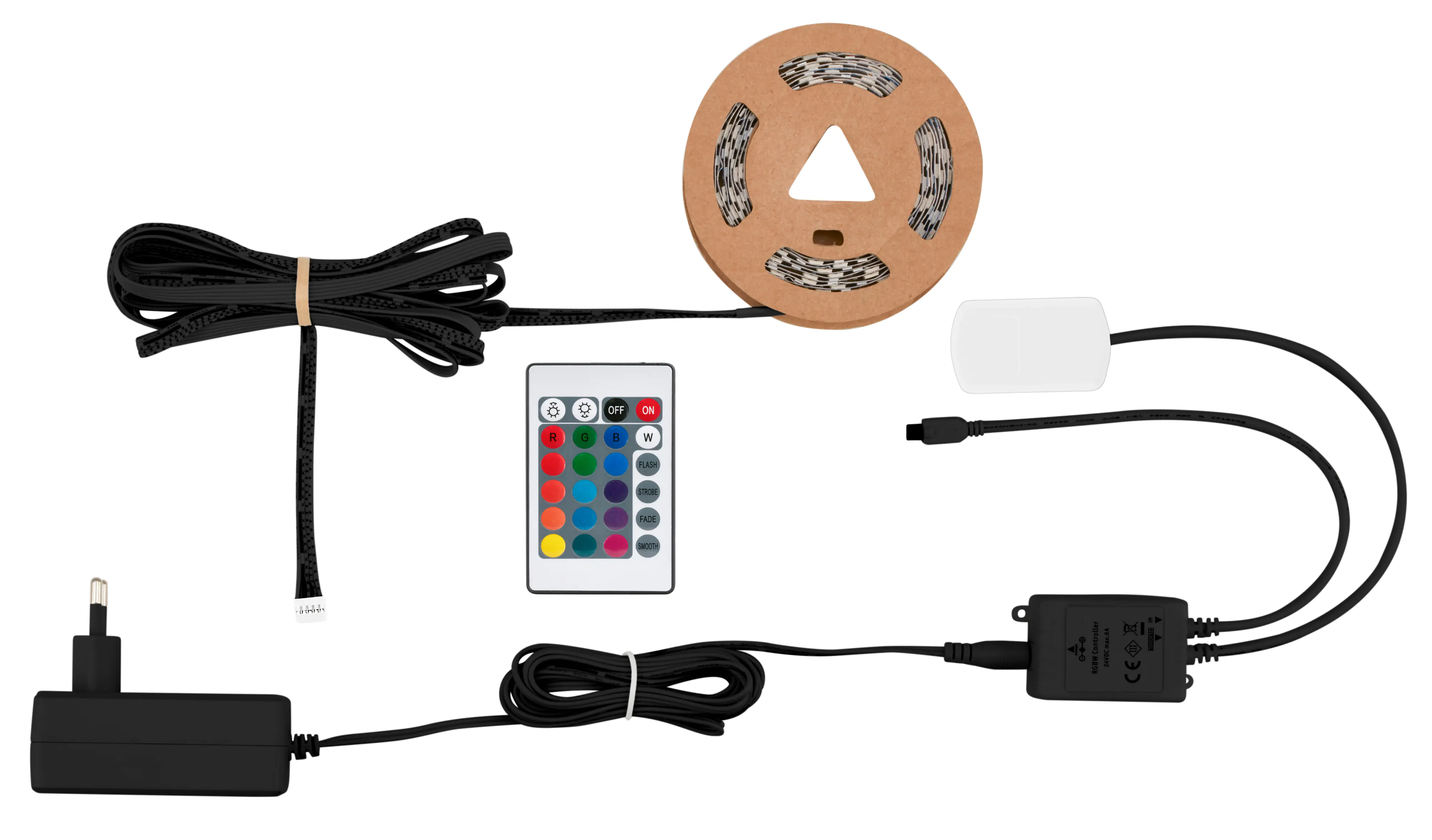 Brilloner LED-Stripe Pimp your Panel bunt RGB, 2,6 m, 3000K 1300 lm Erweiterungsset