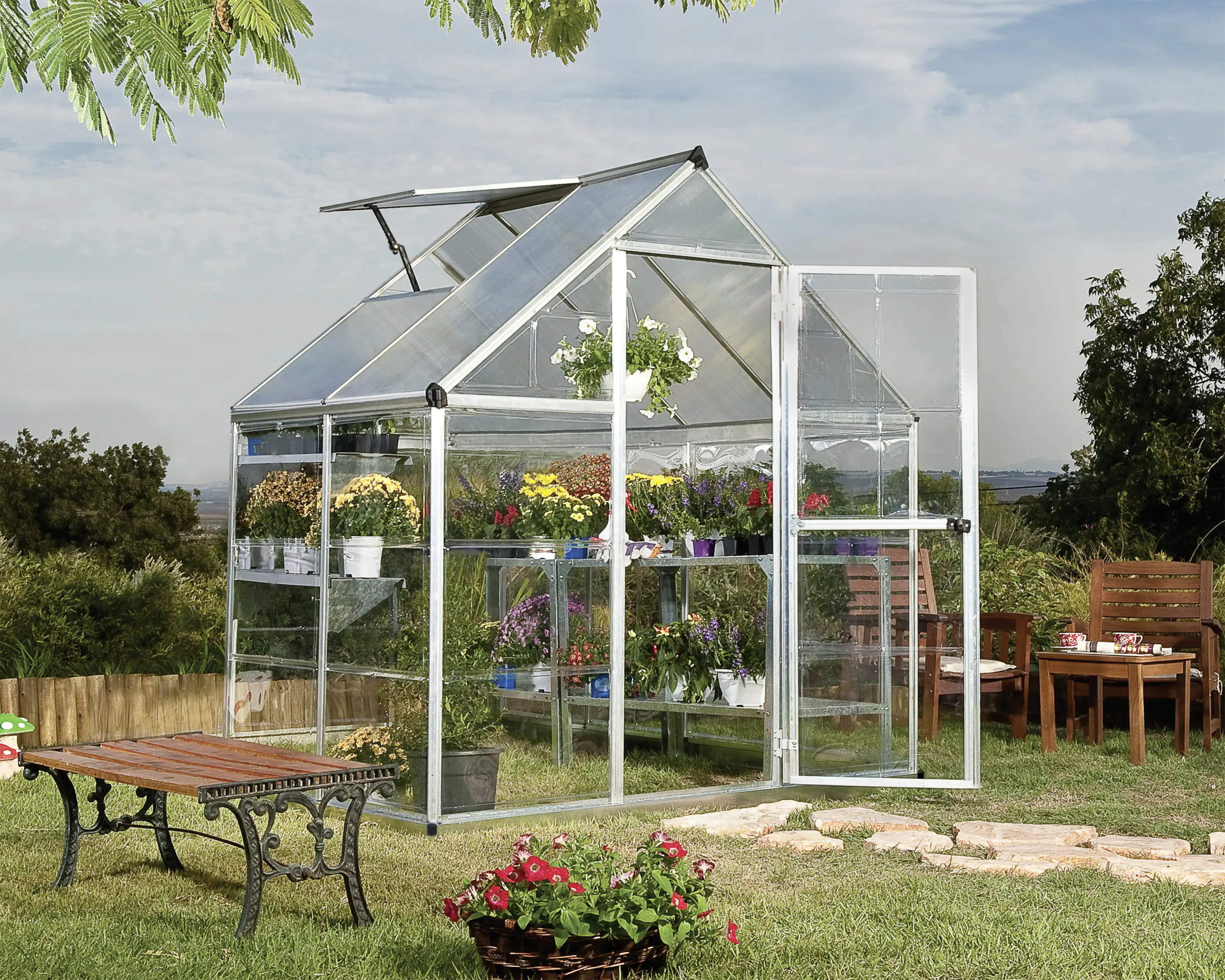 Canopia Gewächshaus Hybrid 6X4 silber 185 x 126 x 208 cm
