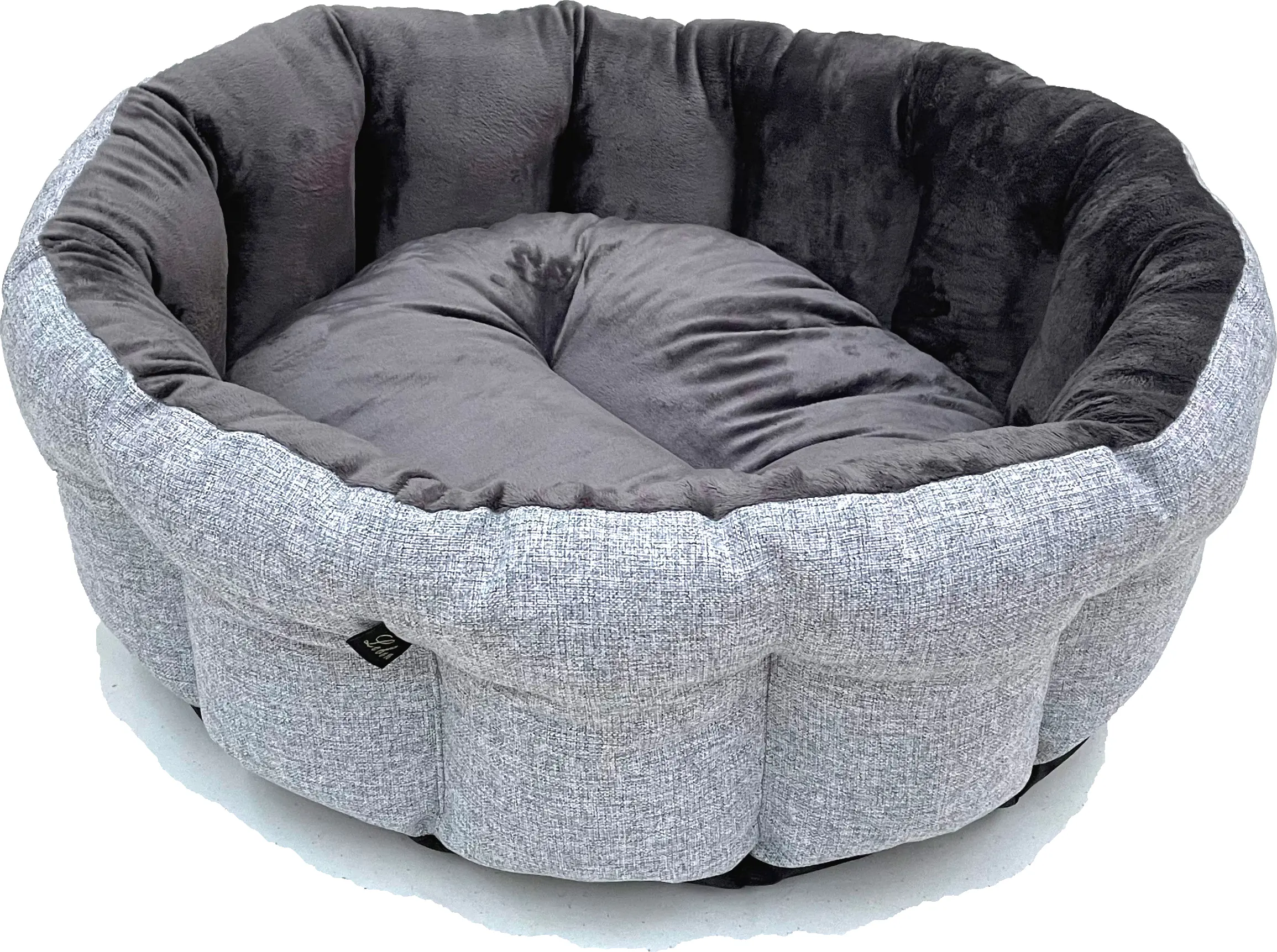 Lebon Hundebett Wilma 75 x 65 cm silber/dunkelgrau