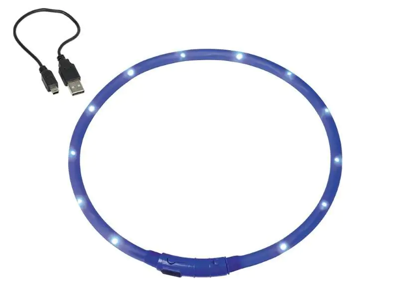 Nobby LED Leuchthalsband Visible blau für Hunde mit kurzem Fell