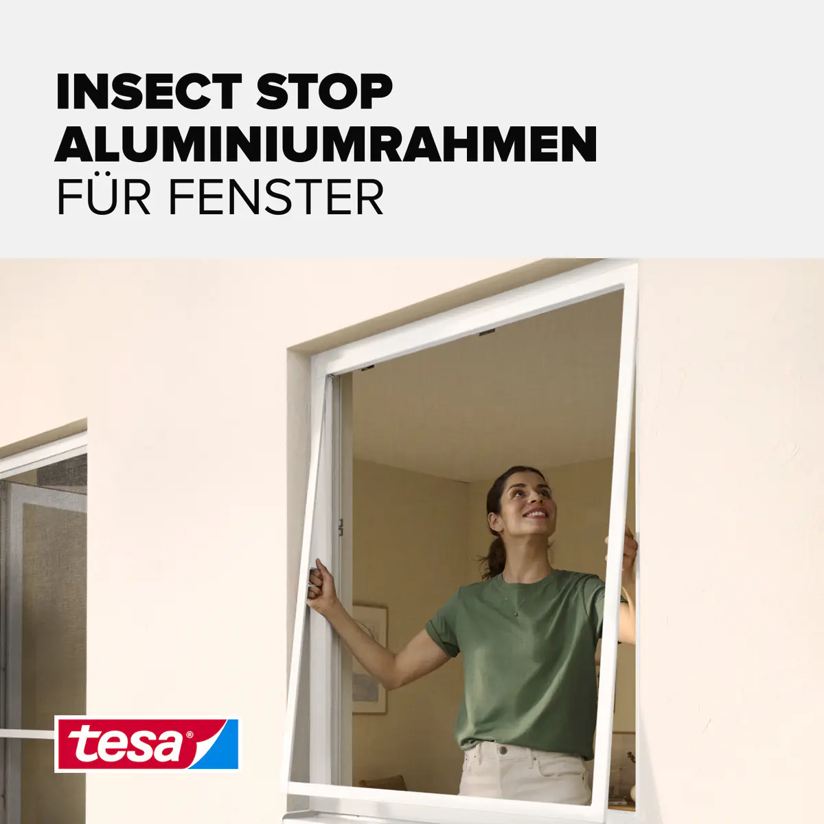 tesa Fliegengitter-Fenster Comfort im Alurahmen 120 x 150 cm weiß