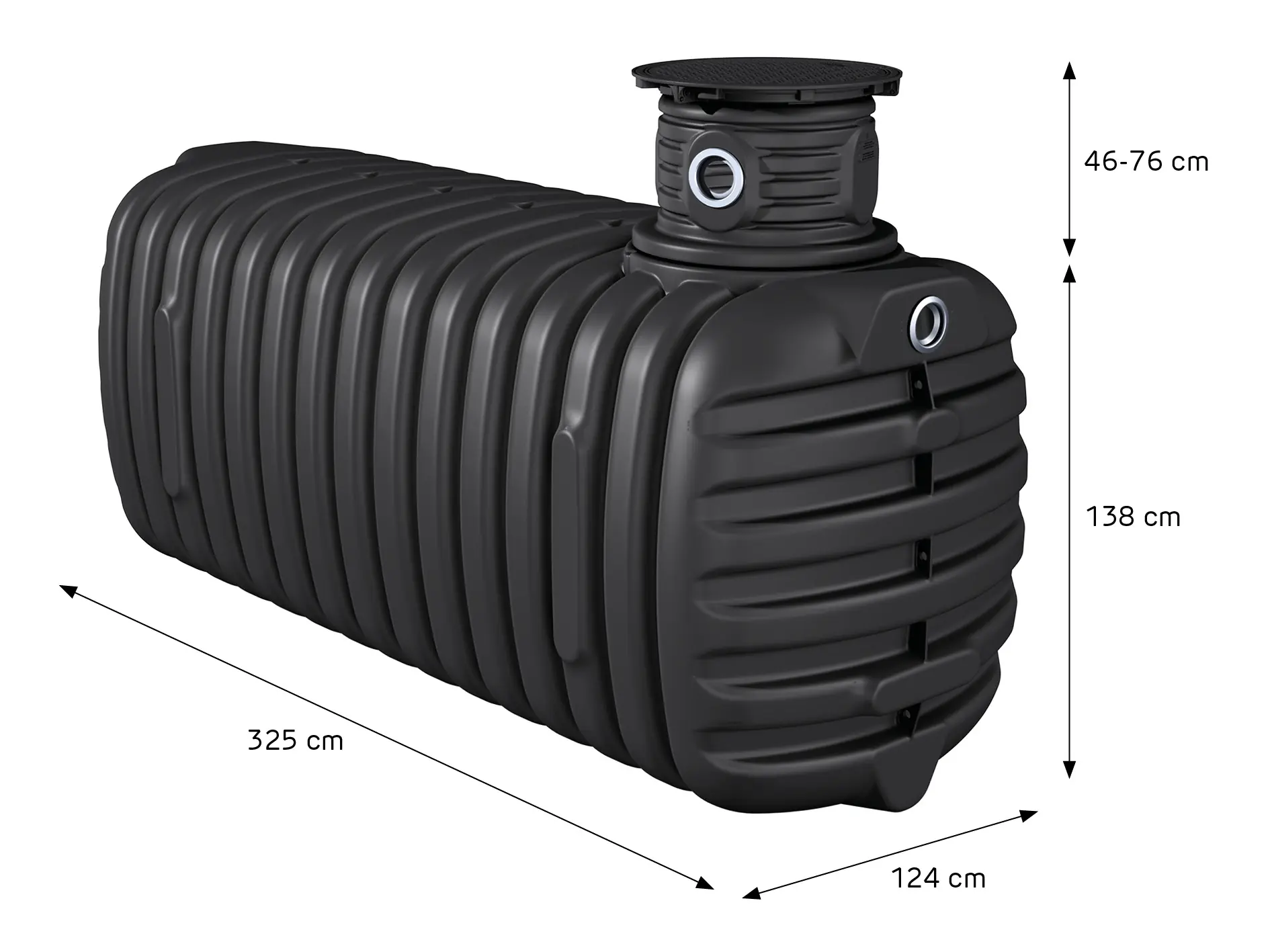 4rain Erdtank Primus 4200 L inkl. Tankdomsystem & Tankabdeckung
