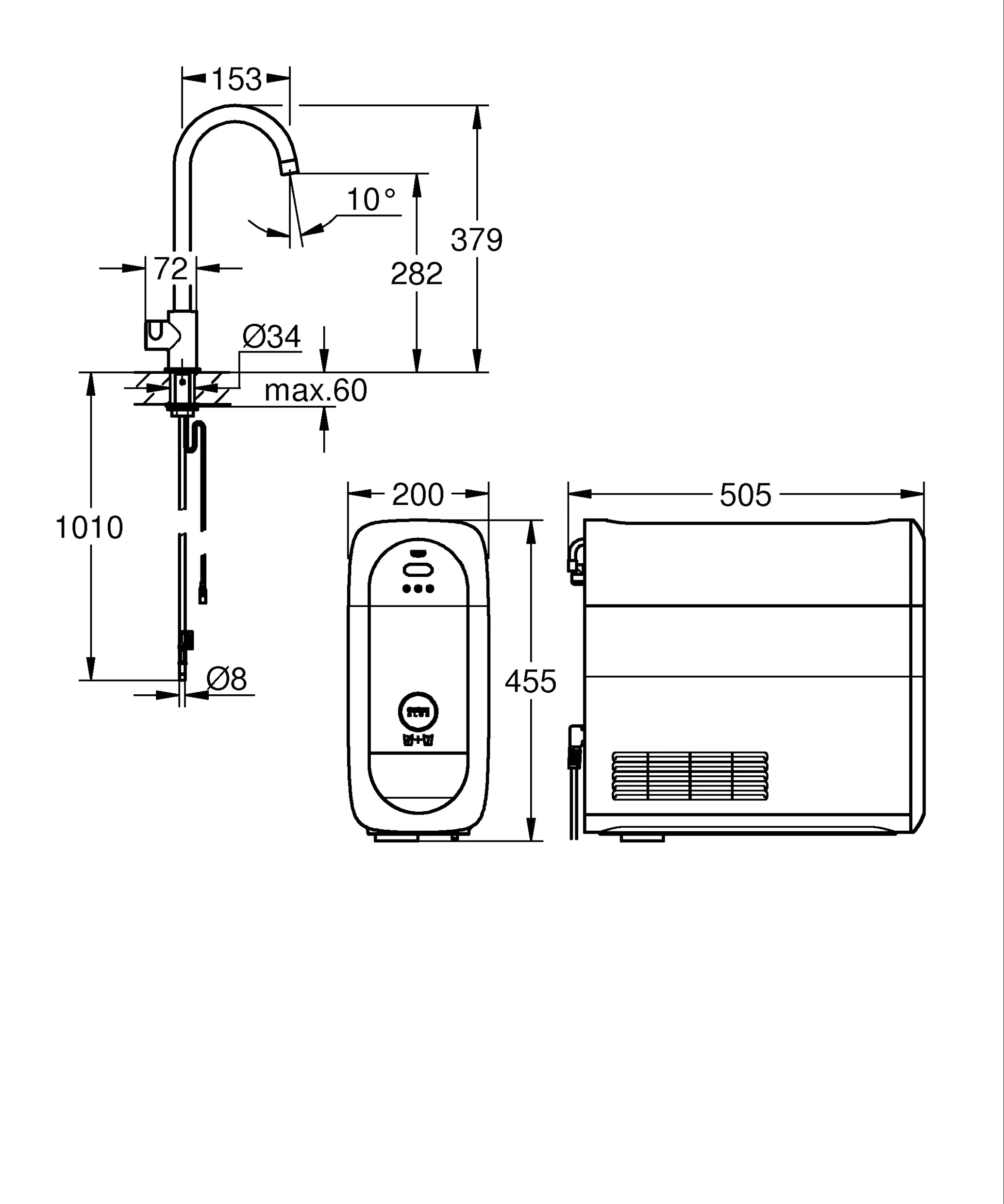 Grohe Blue Home Mono Starter Kit chrom