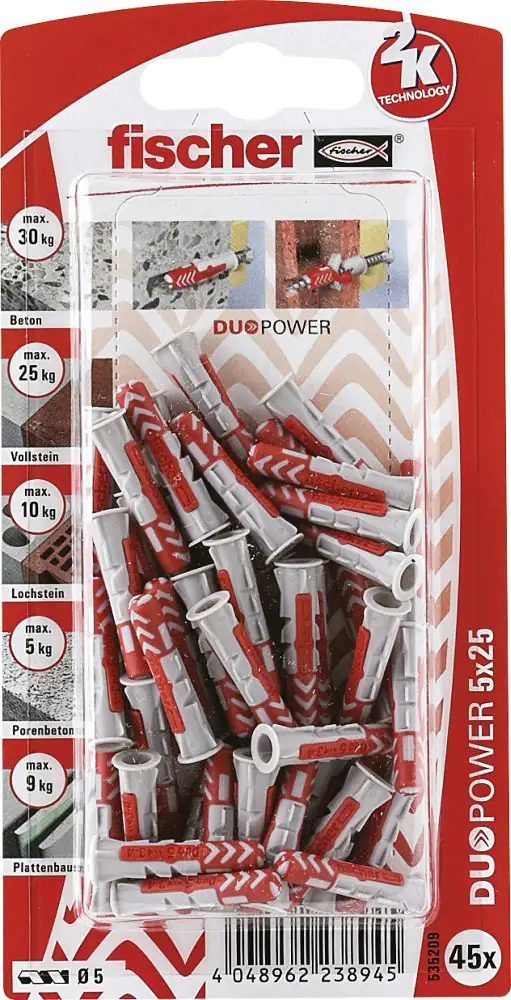 Fischer Dübel Duopower 5.0 x 25 mm - 45 Stück