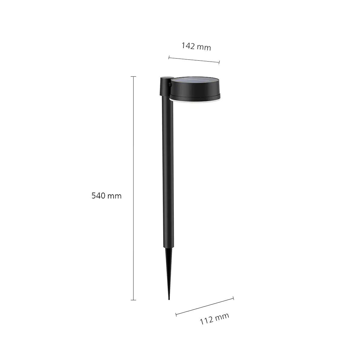 Philips LED Solar-Sockelleuchte Vynce schwarz 54 x 11,2 cm mit Erdspieß