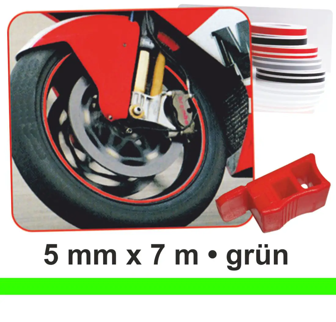 Hermann Schütz Zierstreifen Wheel-Stripes für Motorradfelgen grün 5mm x 7m
