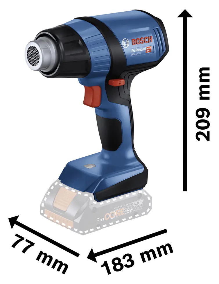 Bosch Professional Akku-Heißluftgebläse GHG 18V-50 Solo